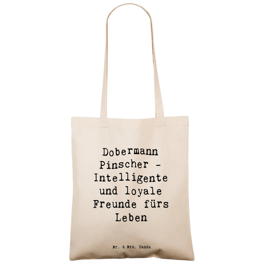 Tote bag Saying Dobermann Pinscher - Intelligente und loyale Freunde fürs Leben Stoffbeutel, Tasche, Einkaufstüte, Einkaufstasche, Badetasche, Stofftasche, Beuteltasche, Umhängetasche, Jutetasche, Beutel, Jutebeutel, Strandtasche, Shopper, Tragetasche, Laptoptasche, Schultertasche, Hund, Hunderasse, Rassehund, Hundebesitzer, Geschenk, Tierfreund, Schenken, Welpe