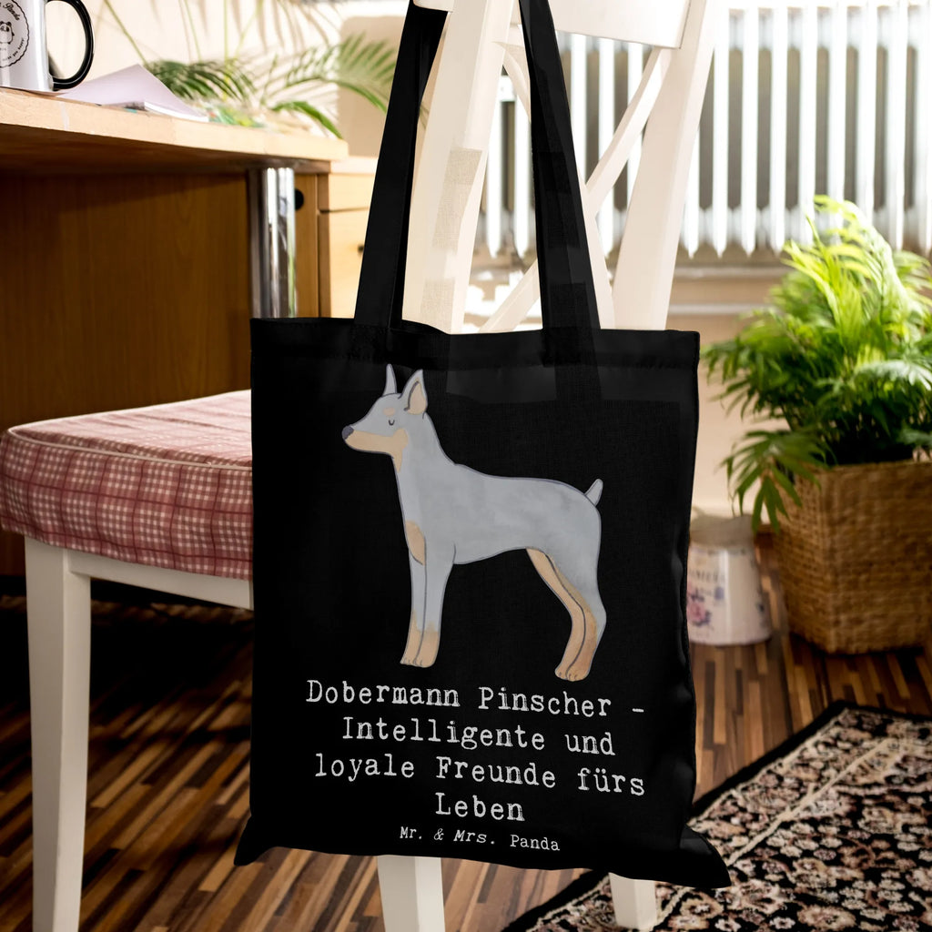 Tragetasche Dobermann Pinscher Freund Shopper, Jutebeutel, Tragetasche, Tasche, Umhängetasche, Einkaufstüte, Jutetasche, Laptoptasche, Schultertasche, Stoffbeutel, Stofftasche, Beuteltasche, Beutel, Badetasche, Strandtasche, Einkaufstasche, Hund, Hunderasse, Rassehund, Hundebesitzer, Geschenk, Tierfreund, Schenken, Welpe