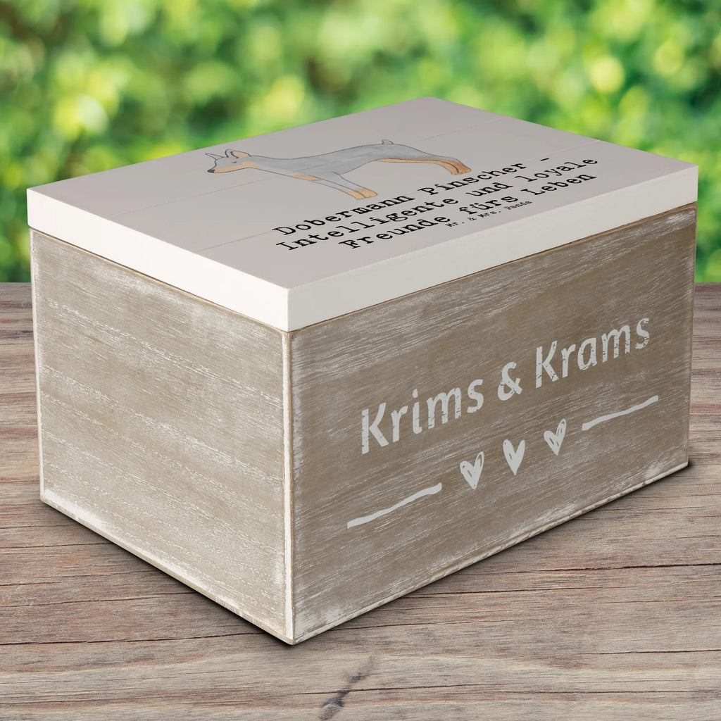 Wooden chest Dobermann Pinscher - Intelligente und loyale Freunde fürs Leben Dekokiste, Truhe, Schatulle, Kiste, Aufbewahrungsbox, Holzkiste, XXL, Erinnerungsbox, Geschenkbox, Erinnerungskiste, Schatzkiste, Geschenkdose, Hund, Hunderasse, Rassehund, Hundebesitzer, Geschenk, Tierfreund, Schenken, Welpe