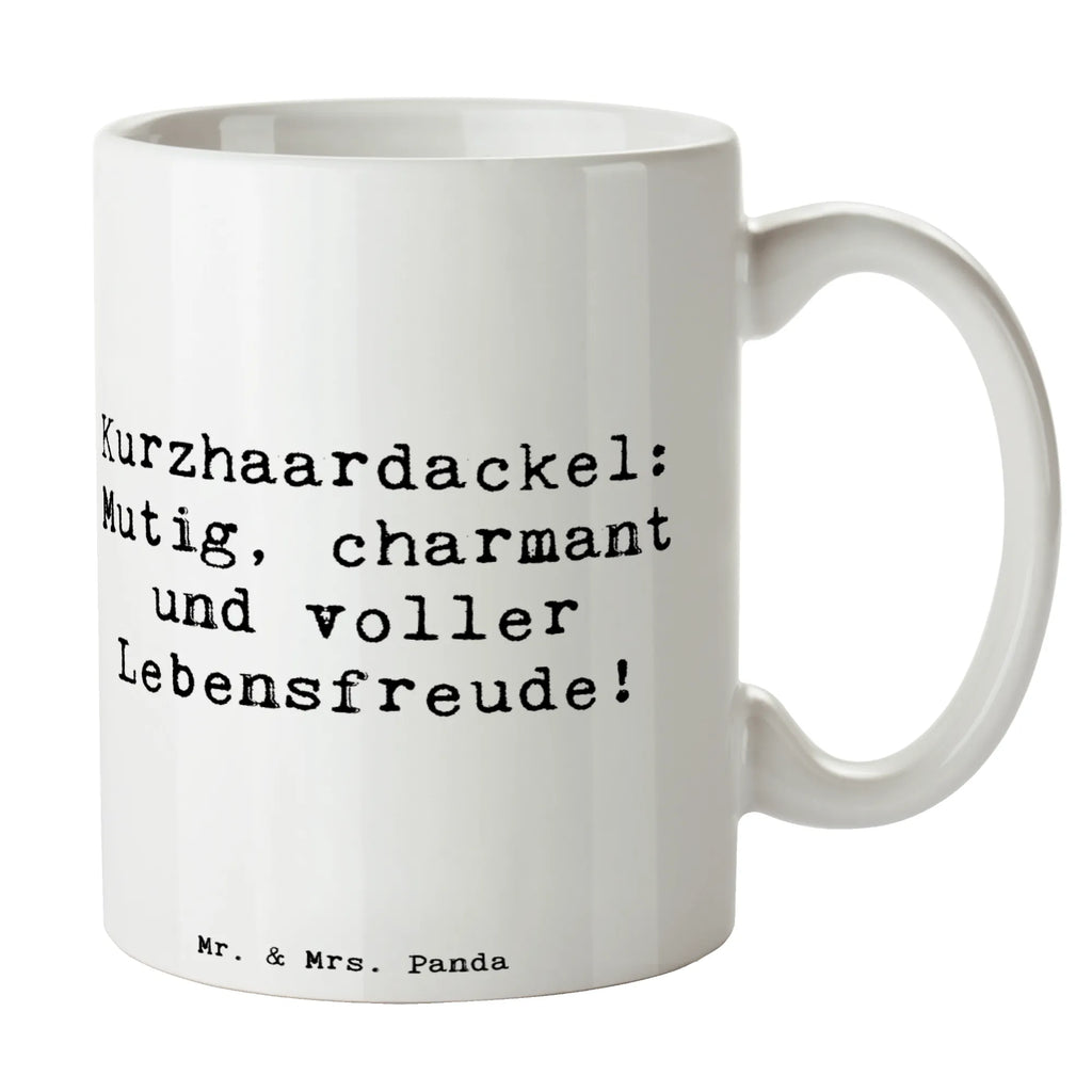 Tasse Spruch Mutiger Dackel Teetasse, Geschenktasse, Tasse mit Zitaten, Tasse mit Motiven, Tasse, Bürotasse, Kaffeetasse, Keramiktasse, Porzellantasse, Hund, Hunderasse, Rassehund, Hundebesitzer, Geschenk, Tierfreund, Schenken, Welpe