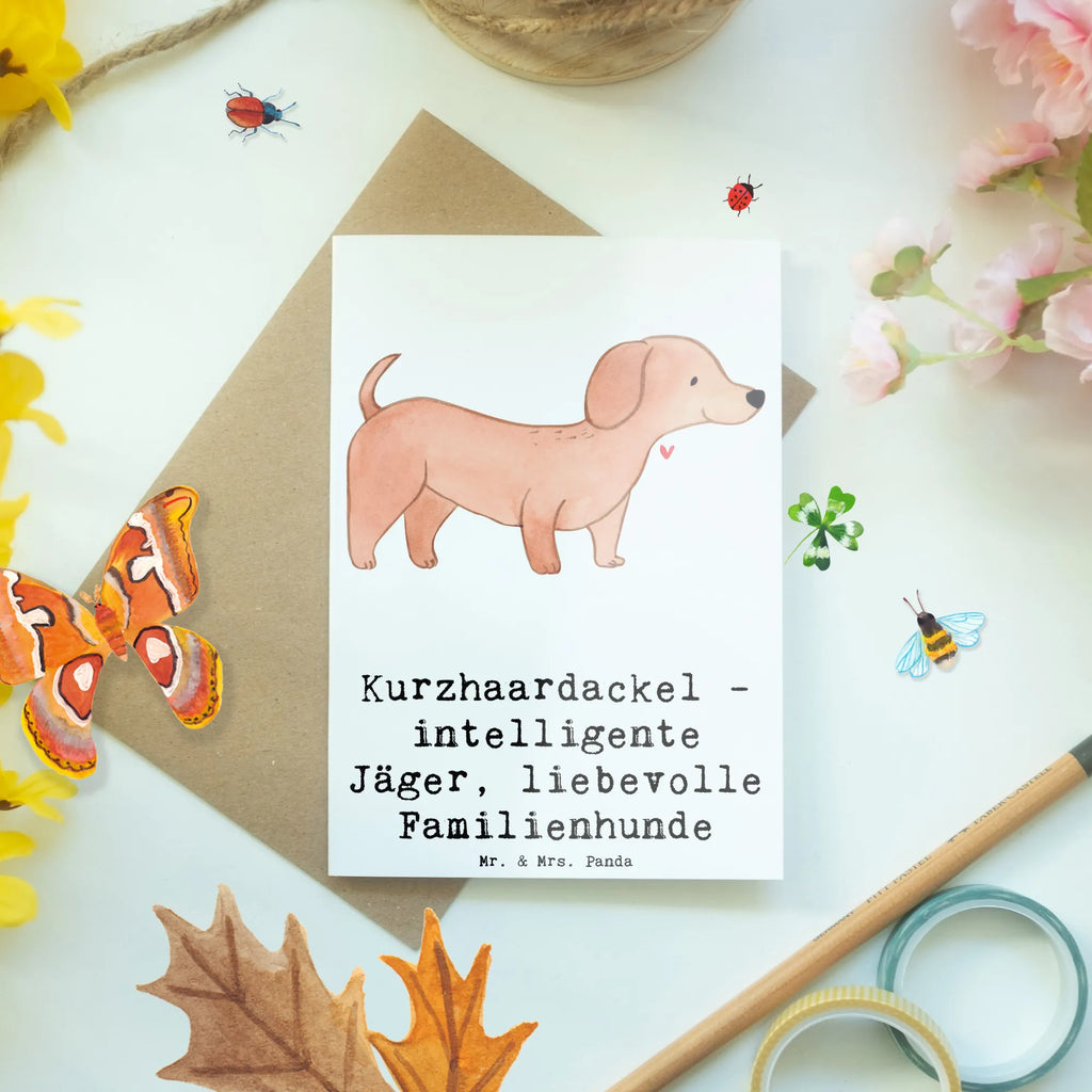 Greetings card Kurzhaardackel - intelligente Jäger, liebevolle Familienhunde Einladungskarte, Karte, Grußkarte, Geburtstagskarte, Ansichtskarten, Hochzeitskarte, Klappkarte, Glückwunschkarte, Hund, Hunderasse, Rassehund, Hundebesitzer, Geschenk, Tierfreund, Schenken, Welpe