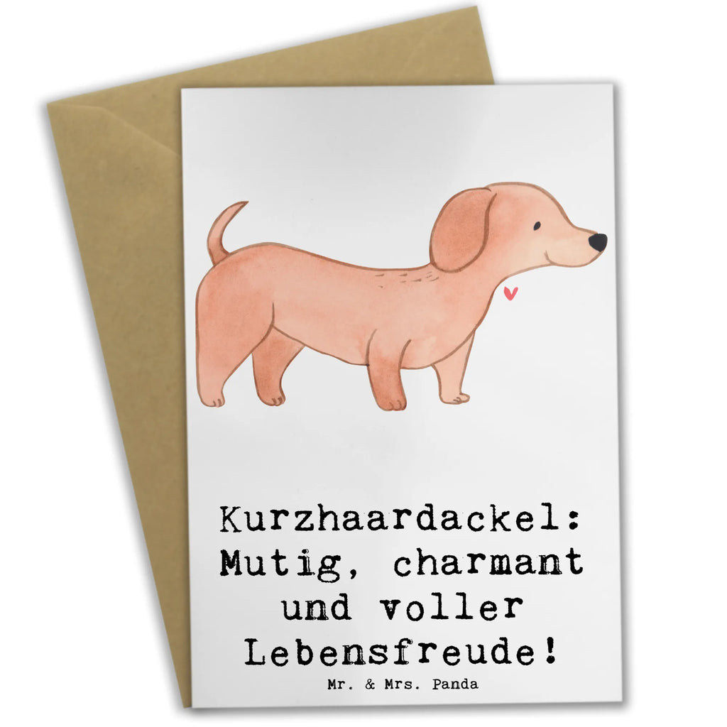 Greetings card Kurzhaardackel: Mutig, charmant und voller Lebensfreude! Klappkarte, Hochzeitskarte, Einladungskarte, Ansichtskarten, Geburtstagskarte, Grußkarte, Karte, Glückwunschkarte, Hund, Hunderasse, Rassehund, Hundebesitzer, Geschenk, Tierfreund, Schenken, Welpe