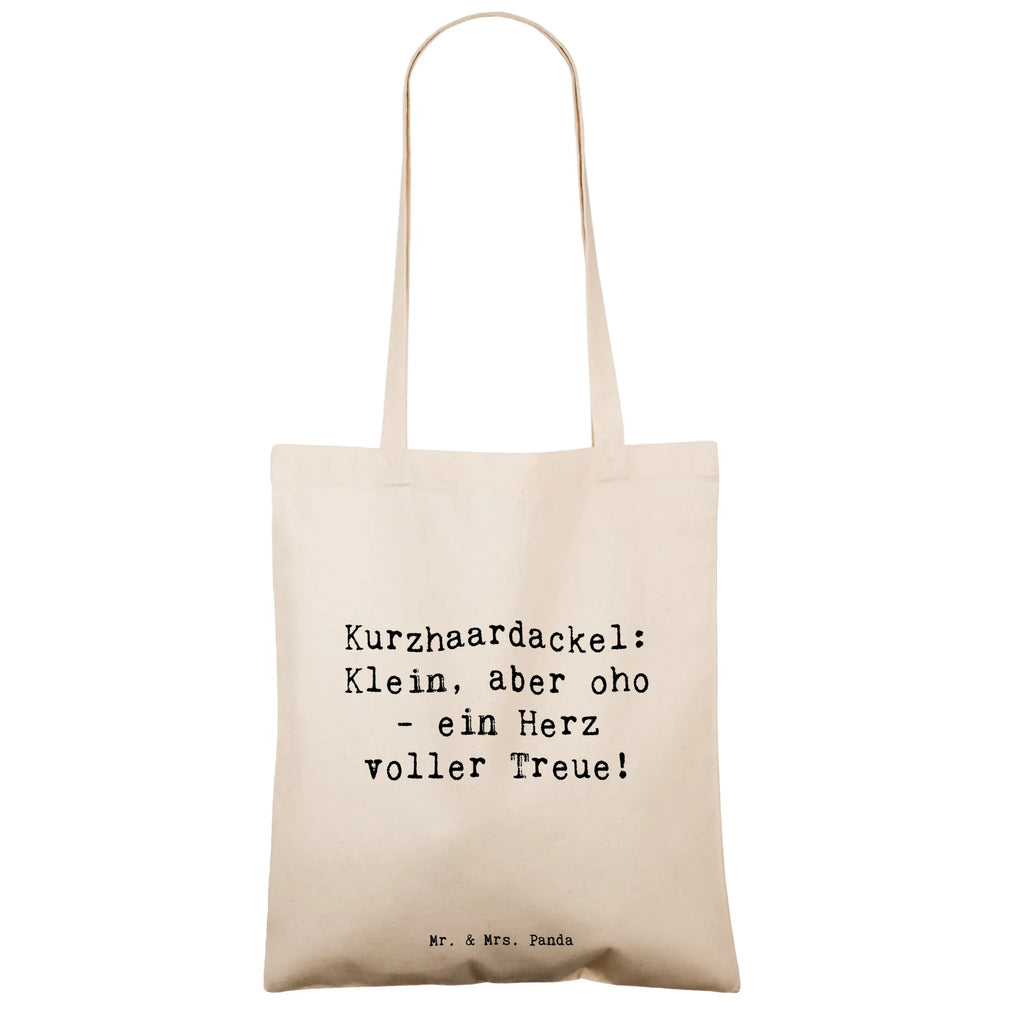 Tote bag Saying Kurzhaardackel: Klein, aber oho - ein Herz voller Treue! Jutetasche, Beuteltasche, Schultertasche, Einkaufstüte, Tasche, Jutebeutel, Beutel, Stoffbeutel, Strandtasche, Stofftasche, Einkaufstasche, Laptoptasche, Shopper, Badetasche, Tragetasche, Umhängetasche, Hund, Hunderasse, Rassehund, Hundebesitzer, Geschenk, Tierfreund, Schenken, Welpe