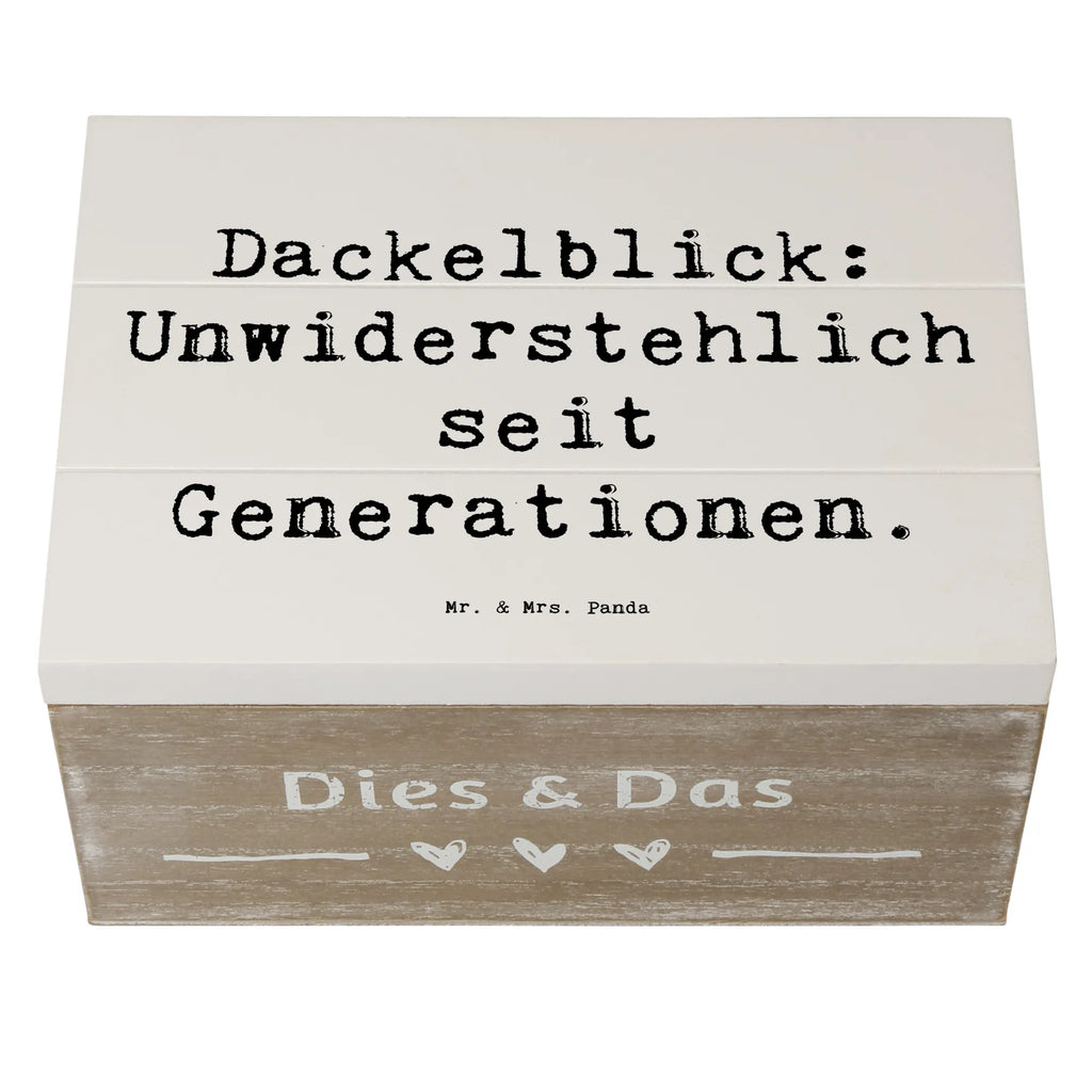 Wooden chest Saying Dackelblick: Unwiderstehlich seit Generationen. Schatulle, Truhe, XXL, Dekokiste, Erinnerungsbox, Schatzkiste, Geschenkdose, Geschenkbox, Erinnerungskiste, Kiste, Aufbewahrungsbox, Holzkiste, Hund, Hunderasse, Rassehund, Hundebesitzer, Geschenk, Tierfreund, Schenken, Welpe