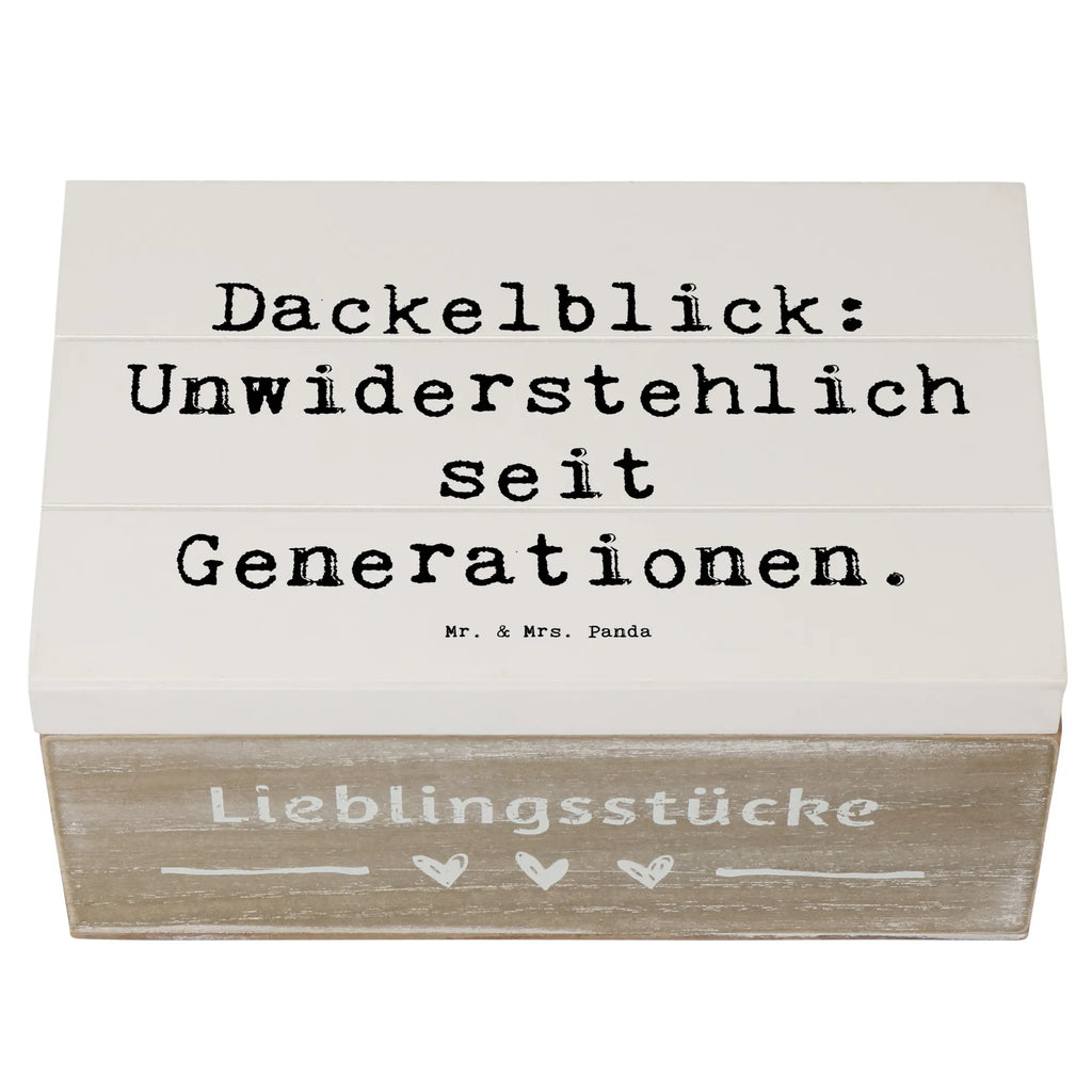 Wooden chest Saying Dackelblick: Unwiderstehlich seit Generationen. Schatulle, Truhe, XXL, Dekokiste, Erinnerungsbox, Schatzkiste, Geschenkdose, Geschenkbox, Erinnerungskiste, Kiste, Aufbewahrungsbox, Holzkiste, Hund, Hunderasse, Rassehund, Hundebesitzer, Geschenk, Tierfreund, Schenken, Welpe