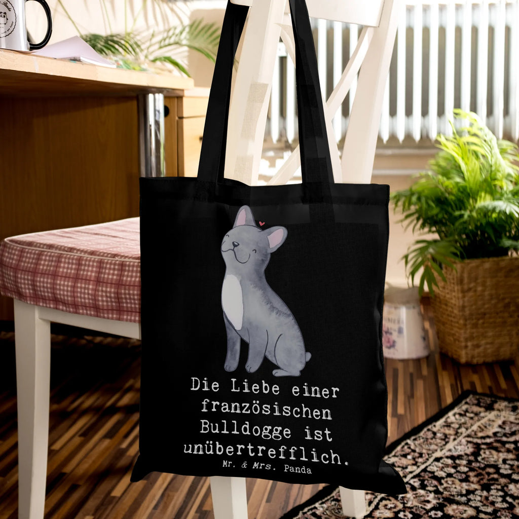 Tragetasche Französische Bulldogge Liebe Laptoptasche, Beuteltasche, Jutebeutel, Tragetasche, Shopper, Stoffbeutel, Badetasche, Einkaufstasche, Umhängetasche, Tasche, Strandtasche, Stofftasche, Einkaufstüte, Schultertasche, Jutetasche, Beutel, Hund, Hunderasse, Rassehund, Hundebesitzer, Geschenk, Tierfreund, Schenken, Welpe