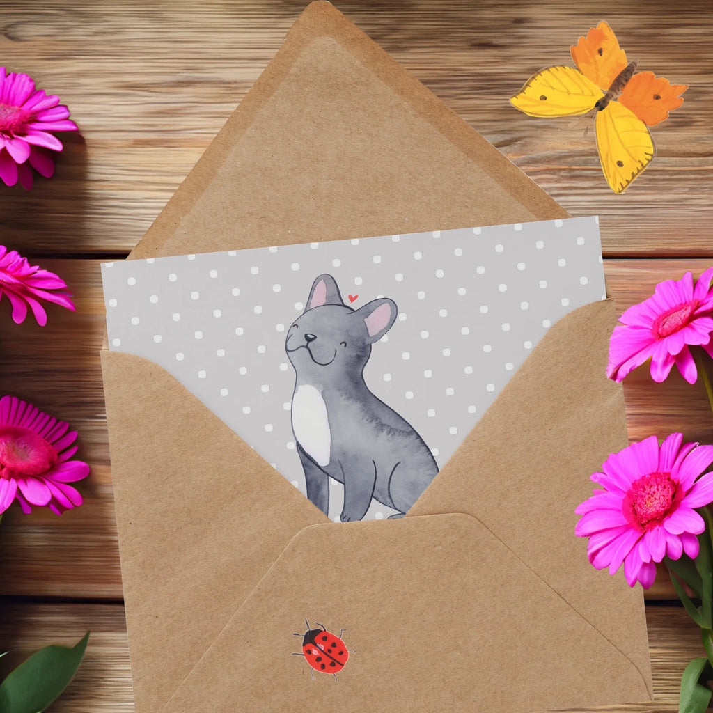 Deluxe Karte Französische Bulldogge Liebe Karte, Hochzeitskarte, Glückwunschkarte, Klappkarte, Grußkarte, Einladungskarte, Hochwertige Klappkarte, Hochwertige Grußkarte, Geburtstagskarte, Hund, Hunderasse, Rassehund, Hundebesitzer, Geschenk, Tierfreund, Schenken, Welpe