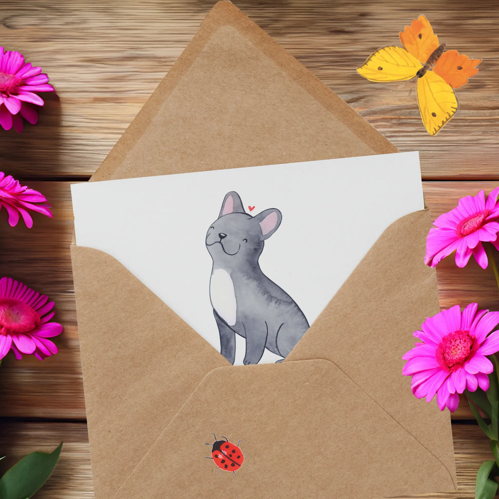 Deluxe Karte Französische Bulldogge Freund Hochwertige Klappkarte, Karte, Hochwertige Grußkarte, Glückwunschkarte, Hochzeitskarte, Einladungskarte, Grußkarte, Geburtstagskarte, Klappkarte, Hund, Hunderasse, Rassehund, Hundebesitzer, Geschenk, Tierfreund, Schenken, Welpe