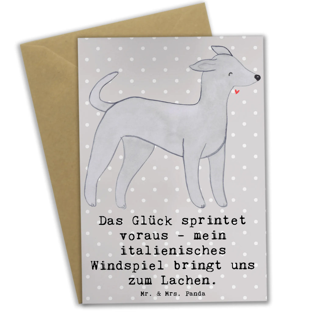 Greetings card Das Glück sprintet voraus - mein italienisches Windspiel bringt uns zum Lachen. Ansichtskarten, Hochzeitskarte, Geburtstagskarte, Einladungskarte, Glückwunschkarte, Klappkarte, Karte, Grußkarte, Hund, Hunderasse, Rassehund, Hundebesitzer, Geschenk, Tierfreund, Schenken, Welpe