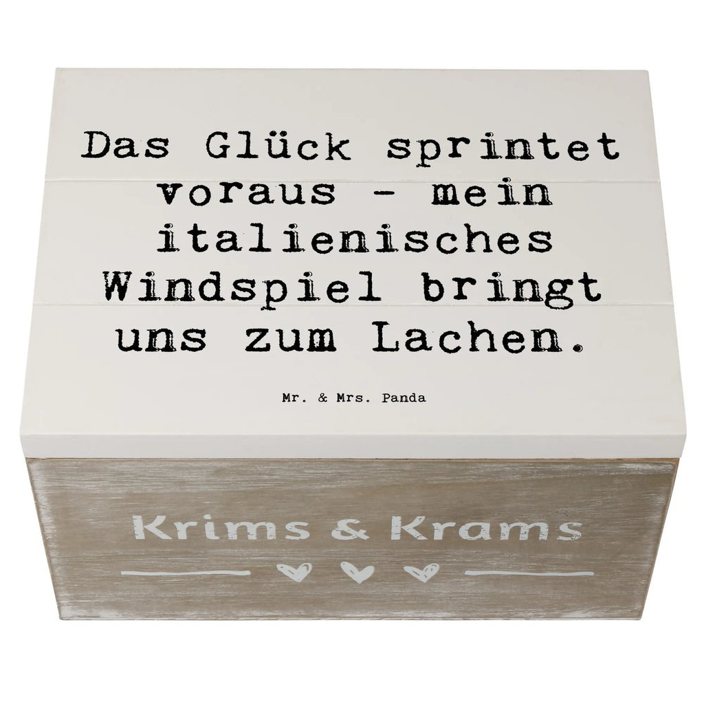 Holzkiste Spruch Italienisches Windspiel Glück XXL, Erinnerungsbox, Dekokiste, Geschenkbox, Schatulle, Truhe, Aufbewahrungsbox, Erinnerungskiste, Kiste, Geschenkdose, Holzkiste, Schatzkiste, Hund, Hunderasse, Rassehund, Hundebesitzer, Geschenk, Tierfreund, Schenken, Welpe