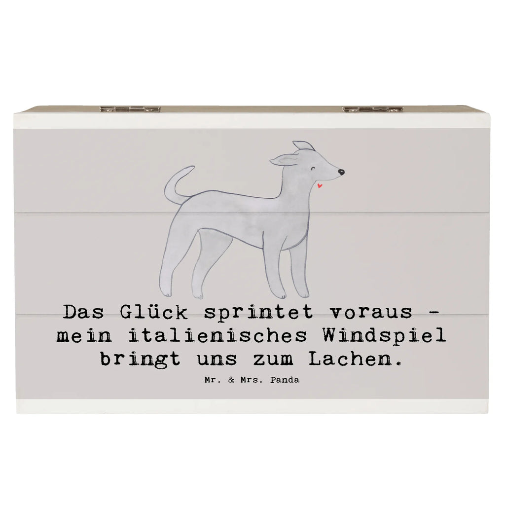 Wooden chest Das Glück sprintet voraus - mein italienisches Windspiel bringt uns zum Lachen. Kiste, Holzkiste, Erinnerungsbox, Geschenkbox, Schatulle, Geschenkdose, XXL, Erinnerungskiste, Truhe, Schatzkiste, Aufbewahrungsbox, Dekokiste, Hund, Hunderasse, Rassehund, Hundebesitzer, Geschenk, Tierfreund, Schenken, Welpe