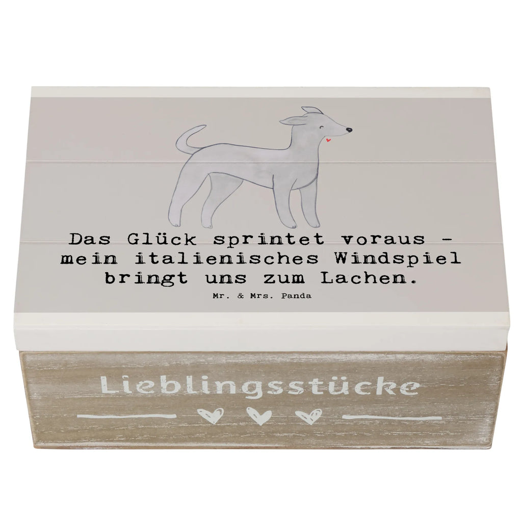 Wooden chest Das Glück sprintet voraus - mein italienisches Windspiel bringt uns zum Lachen. Kiste, Holzkiste, Erinnerungsbox, Geschenkbox, Schatulle, Geschenkdose, XXL, Erinnerungskiste, Truhe, Schatzkiste, Aufbewahrungsbox, Dekokiste, Hund, Hunderasse, Rassehund, Hundebesitzer, Geschenk, Tierfreund, Schenken, Welpe