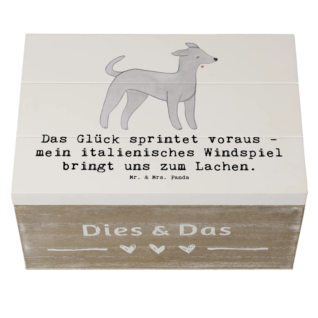 Wooden chest Das Glück sprintet voraus - mein italienisches Windspiel bringt uns zum Lachen. Kiste, Holzkiste, Erinnerungsbox, Geschenkbox, Schatulle, Geschenkdose, XXL, Erinnerungskiste, Truhe, Schatzkiste, Aufbewahrungsbox, Dekokiste, Hund, Hunderasse, Rassehund, Hundebesitzer, Geschenk, Tierfreund, Schenken, Welpe