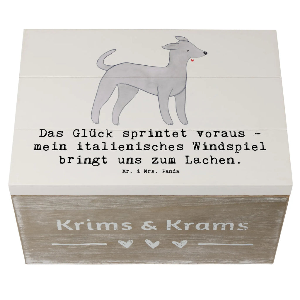 Wooden chest Das Glück sprintet voraus - mein italienisches Windspiel bringt uns zum Lachen. Kiste, Holzkiste, Erinnerungsbox, Geschenkbox, Schatulle, Geschenkdose, XXL, Erinnerungskiste, Truhe, Schatzkiste, Aufbewahrungsbox, Dekokiste, Hund, Hunderasse, Rassehund, Hundebesitzer, Geschenk, Tierfreund, Schenken, Welpe