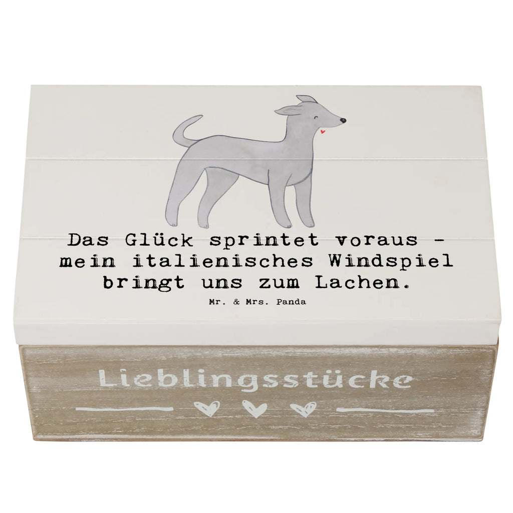 Wooden chest Das Glück sprintet voraus - mein italienisches Windspiel bringt uns zum Lachen. Kiste, Holzkiste, Erinnerungsbox, Geschenkbox, Schatulle, Geschenkdose, XXL, Erinnerungskiste, Truhe, Schatzkiste, Aufbewahrungsbox, Dekokiste, Hund, Hunderasse, Rassehund, Hundebesitzer, Geschenk, Tierfreund, Schenken, Welpe