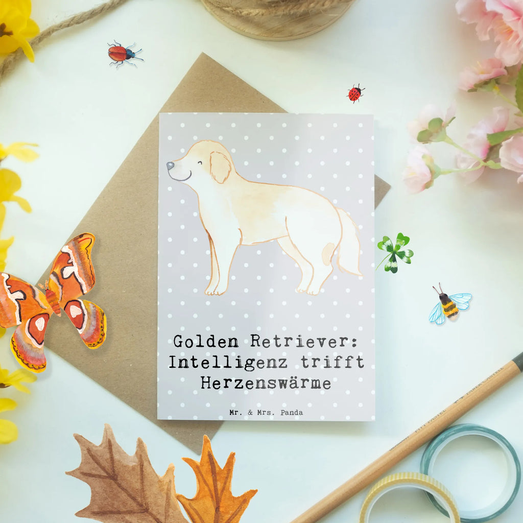 Greetings card Golden Retriever: Intelligenz trifft Herzenswärme Einladungskarte, Geburtstagskarte, Karte, Klappkarte, Grußkarte, Glückwunschkarte, Hochzeitskarte, Ansichtskarten, Hund, Hunderasse, Rassehund, Hundebesitzer, Geschenk, Tierfreund, Schenken, Welpe