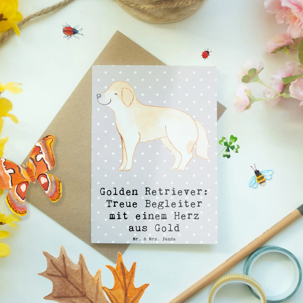 Greetings card Golden Retriever: Treue Begleiter mit einem Herz aus Gold Ansichtskarten, Grußkarte, Geburtstagskarte, Glückwunschkarte, Klappkarte, Einladungskarte, Karte, Hochzeitskarte, Hund, Hunderasse, Rassehund, Hundebesitzer, Geschenk, Tierfreund, Schenken, Welpe