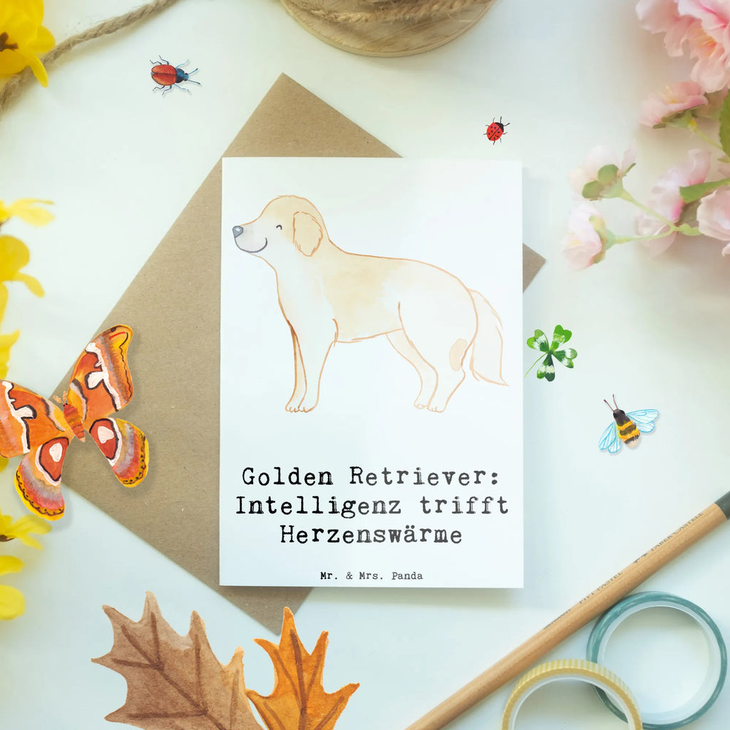 Greetings card Golden Retriever: Intelligenz trifft Herzenswärme Einladungskarte, Geburtstagskarte, Karte, Klappkarte, Grußkarte, Glückwunschkarte, Hochzeitskarte, Ansichtskarten, Hund, Hunderasse, Rassehund, Hundebesitzer, Geschenk, Tierfreund, Schenken, Welpe
