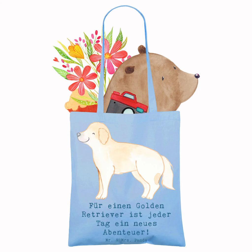 Tragetasche Golden Retriever Abenteuer Jutebeutel, Beuteltasche, Beutel, Stoffbeutel, Shopper, Einkaufstüte, Tragetasche, Strandtasche, Schultertasche, Tasche, Badetasche, Umhängetasche, Laptoptasche, Einkaufstasche, Stofftasche, Jutetasche, Hund, Hunderasse, Rassehund, Hundebesitzer, Geschenk, Tierfreund, Schenken, Welpe