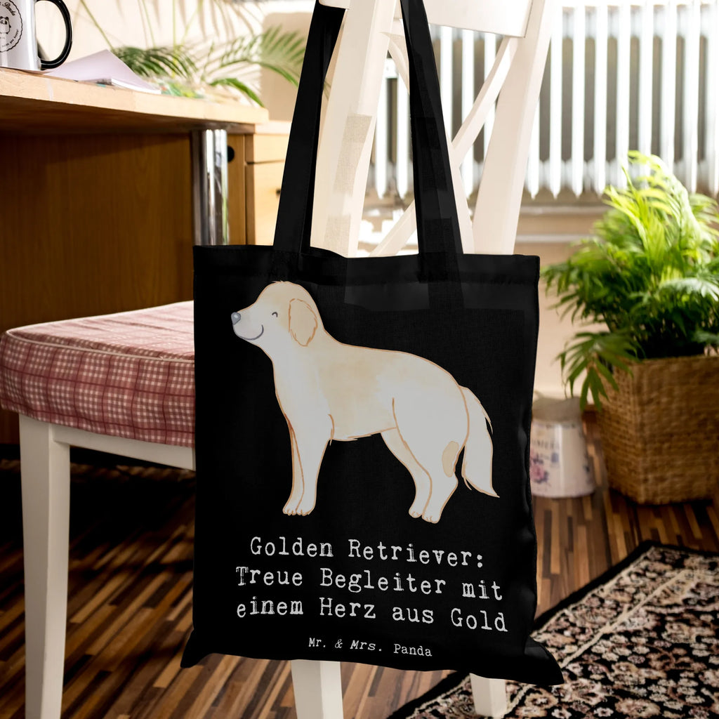 Tote bag Golden Retriever: Treue Begleiter mit einem Herz aus Gold Strandtasche, Tasche, Umhängetasche, Einkaufstasche, Jutetasche, Jutebeutel, Laptoptasche, Beuteltasche, Beutel, Badetasche, Einkaufstüte, Tragetasche, Stofftasche, Stoffbeutel, Schultertasche, Shopper, Hund, Hunderasse, Rassehund, Hundebesitzer, Geschenk, Tierfreund, Schenken, Welpe