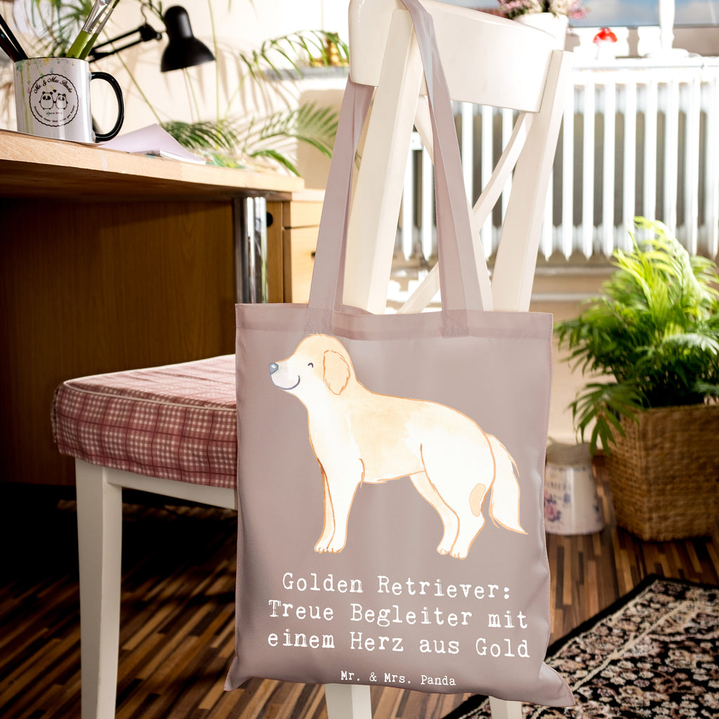 Tote bag Golden Retriever: Treue Begleiter mit einem Herz aus Gold Strandtasche, Tasche, Umhängetasche, Einkaufstasche, Jutetasche, Jutebeutel, Laptoptasche, Beuteltasche, Beutel, Badetasche, Einkaufstüte, Tragetasche, Stofftasche, Stoffbeutel, Schultertasche, Shopper, Hund, Hunderasse, Rassehund, Hundebesitzer, Geschenk, Tierfreund, Schenken, Welpe
