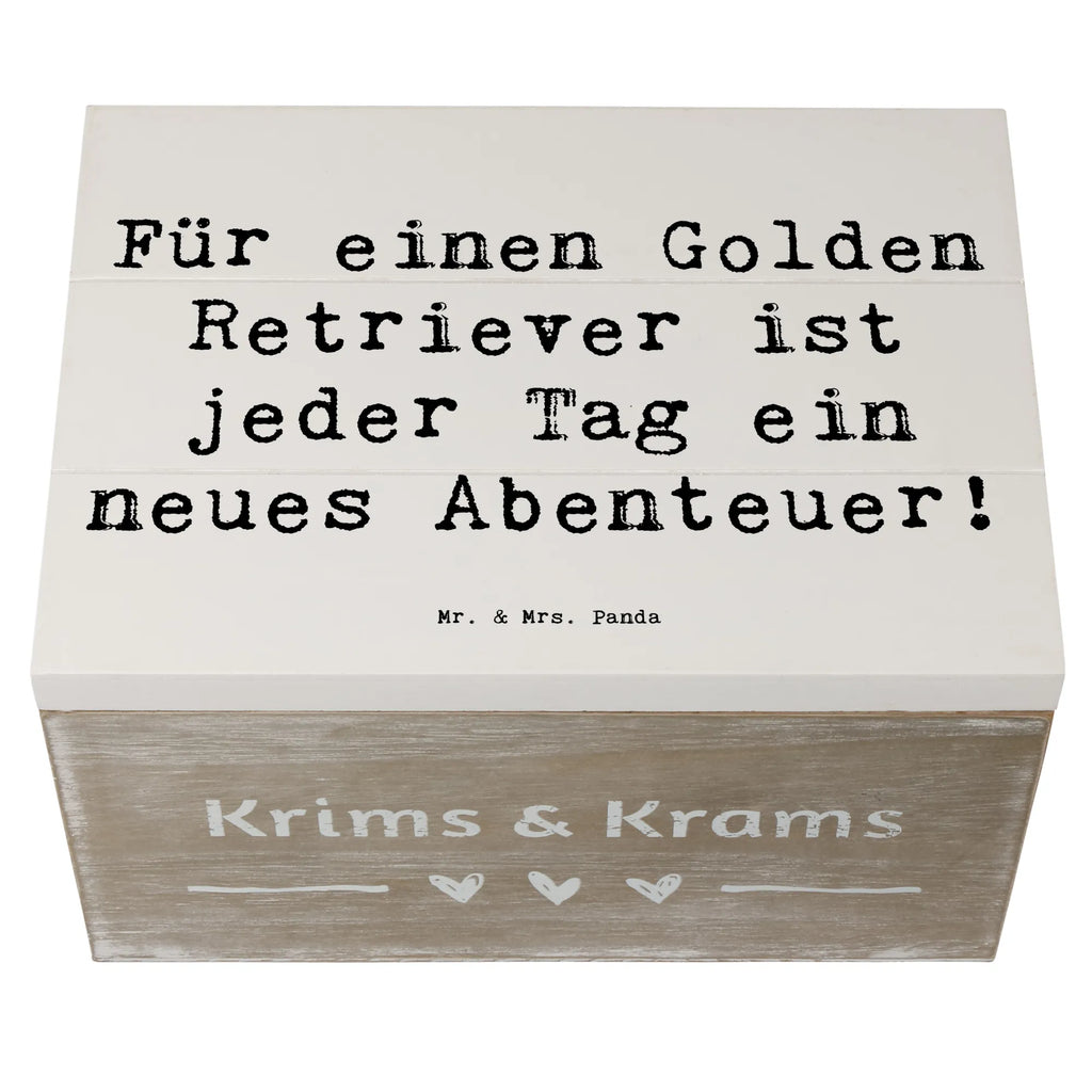 Holzkiste Spruch Golden Retriever Abenteuer Dekokiste, Kiste, Aufbewahrungsbox, XXL, Truhe, Holzkiste, Geschenkdose, Schatzkiste, Erinnerungsbox, Geschenkbox, Erinnerungskiste, Schatulle, Hund, Hunderasse, Rassehund, Hundebesitzer, Geschenk, Tierfreund, Schenken, Welpe