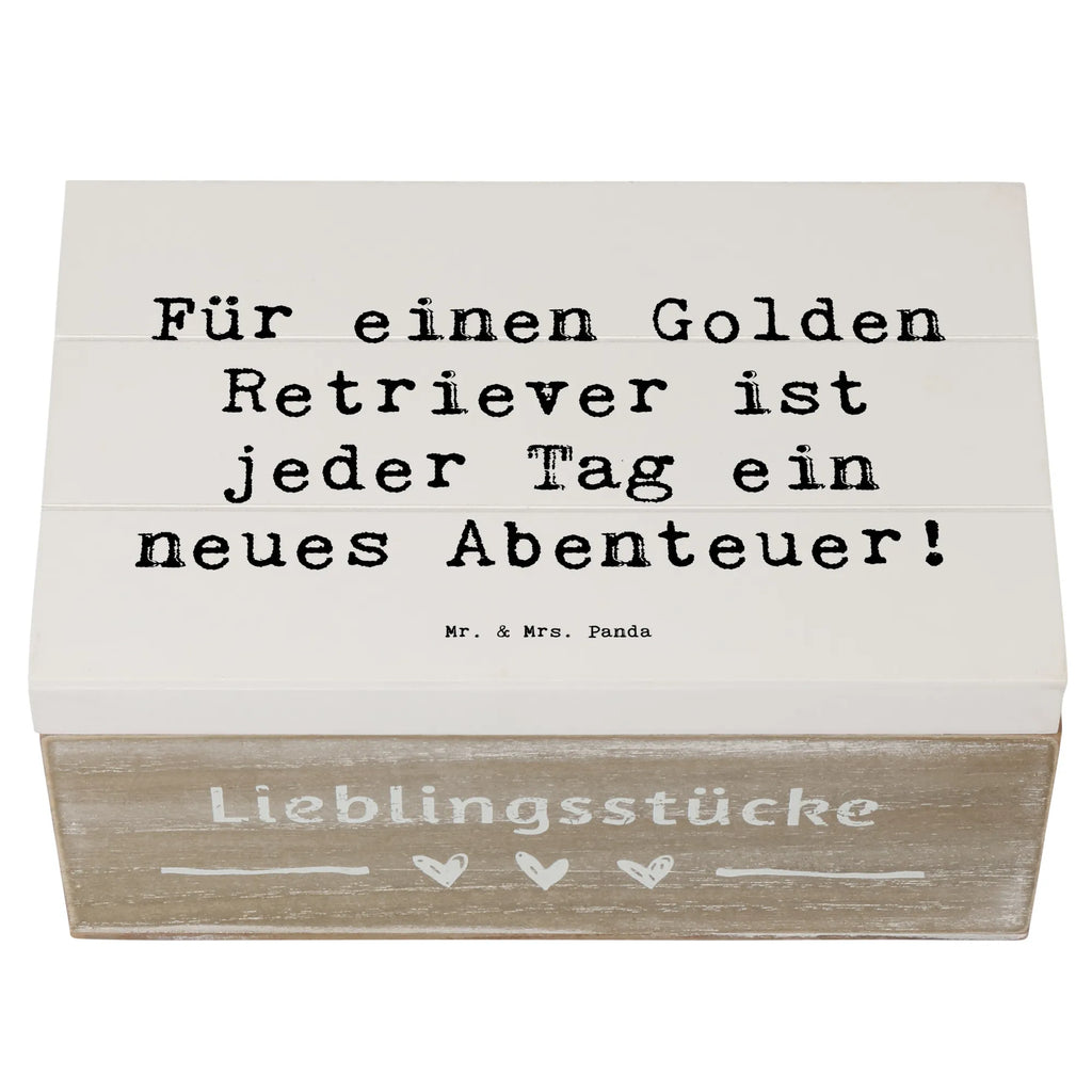 Holzkiste Spruch Golden Retriever Abenteuer Dekokiste, Kiste, Aufbewahrungsbox, XXL, Truhe, Holzkiste, Geschenkdose, Schatzkiste, Erinnerungsbox, Geschenkbox, Erinnerungskiste, Schatulle, Hund, Hunderasse, Rassehund, Hundebesitzer, Geschenk, Tierfreund, Schenken, Welpe
