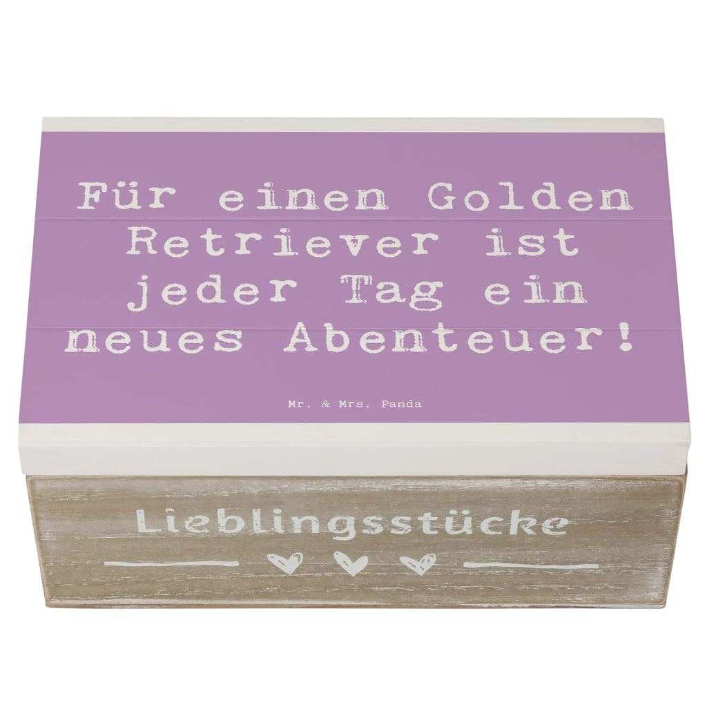 Holzkiste Spruch Golden Retriever Abenteuer Dekokiste, Kiste, Aufbewahrungsbox, XXL, Truhe, Holzkiste, Geschenkdose, Schatzkiste, Erinnerungsbox, Geschenkbox, Erinnerungskiste, Schatulle, Hund, Hunderasse, Rassehund, Hundebesitzer, Geschenk, Tierfreund, Schenken, Welpe
