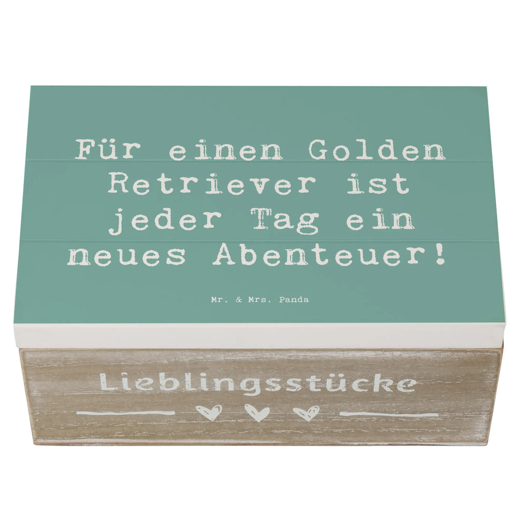 Holzkiste Spruch Golden Retriever Abenteuer Dekokiste, Kiste, Aufbewahrungsbox, XXL, Truhe, Holzkiste, Geschenkdose, Schatzkiste, Erinnerungsbox, Geschenkbox, Erinnerungskiste, Schatulle, Hund, Hunderasse, Rassehund, Hundebesitzer, Geschenk, Tierfreund, Schenken, Welpe