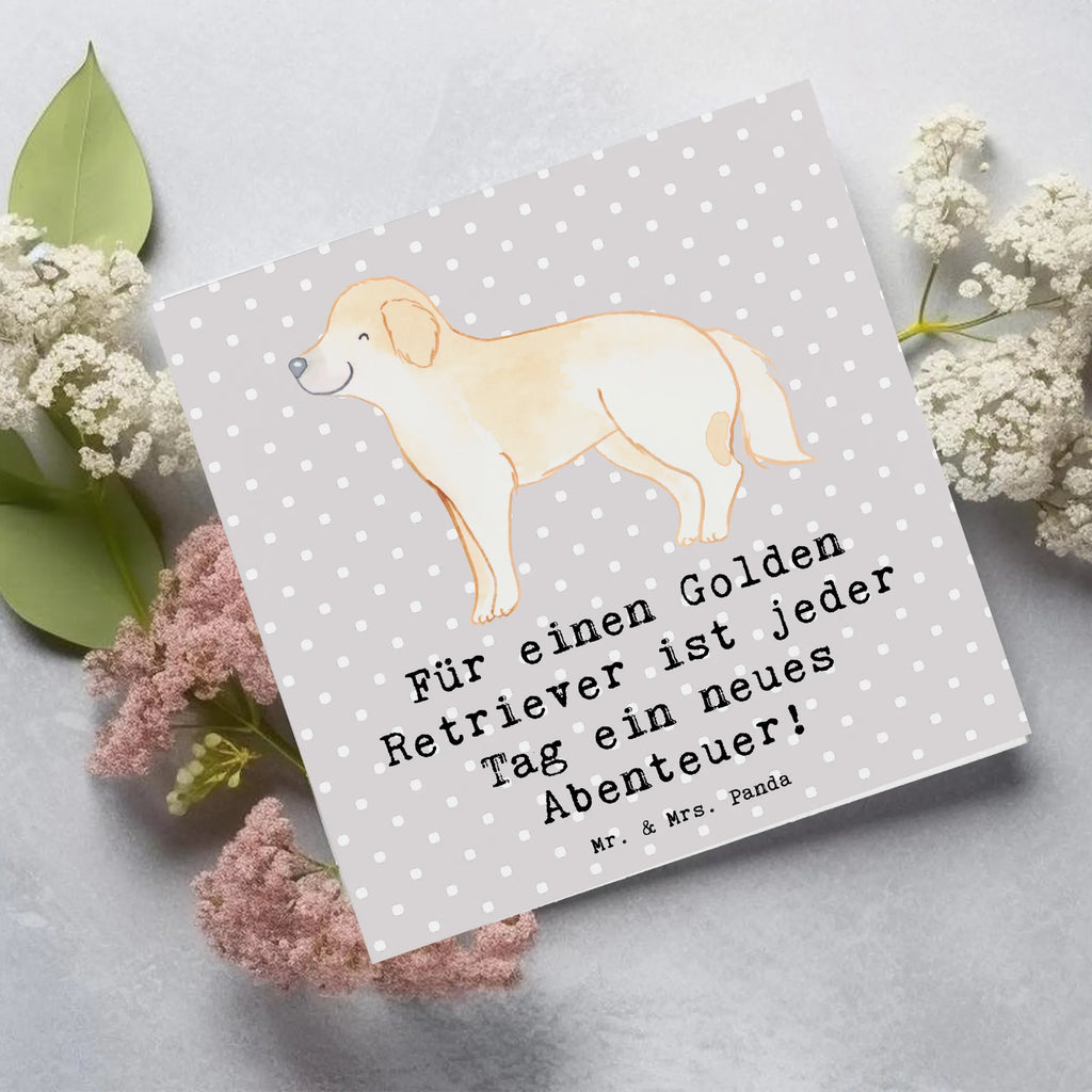 Deluxe Karte Golden Retriever Abenteuer Grußkarte, Karte, Hochwertige Klappkarte, Einladungskarte, Hochzeitskarte, Hochwertige Grußkarte, Klappkarte, Geburtstagskarte, Glückwunschkarte, Hund, Hunderasse, Rassehund, Hundebesitzer, Geschenk, Tierfreund, Schenken, Welpe