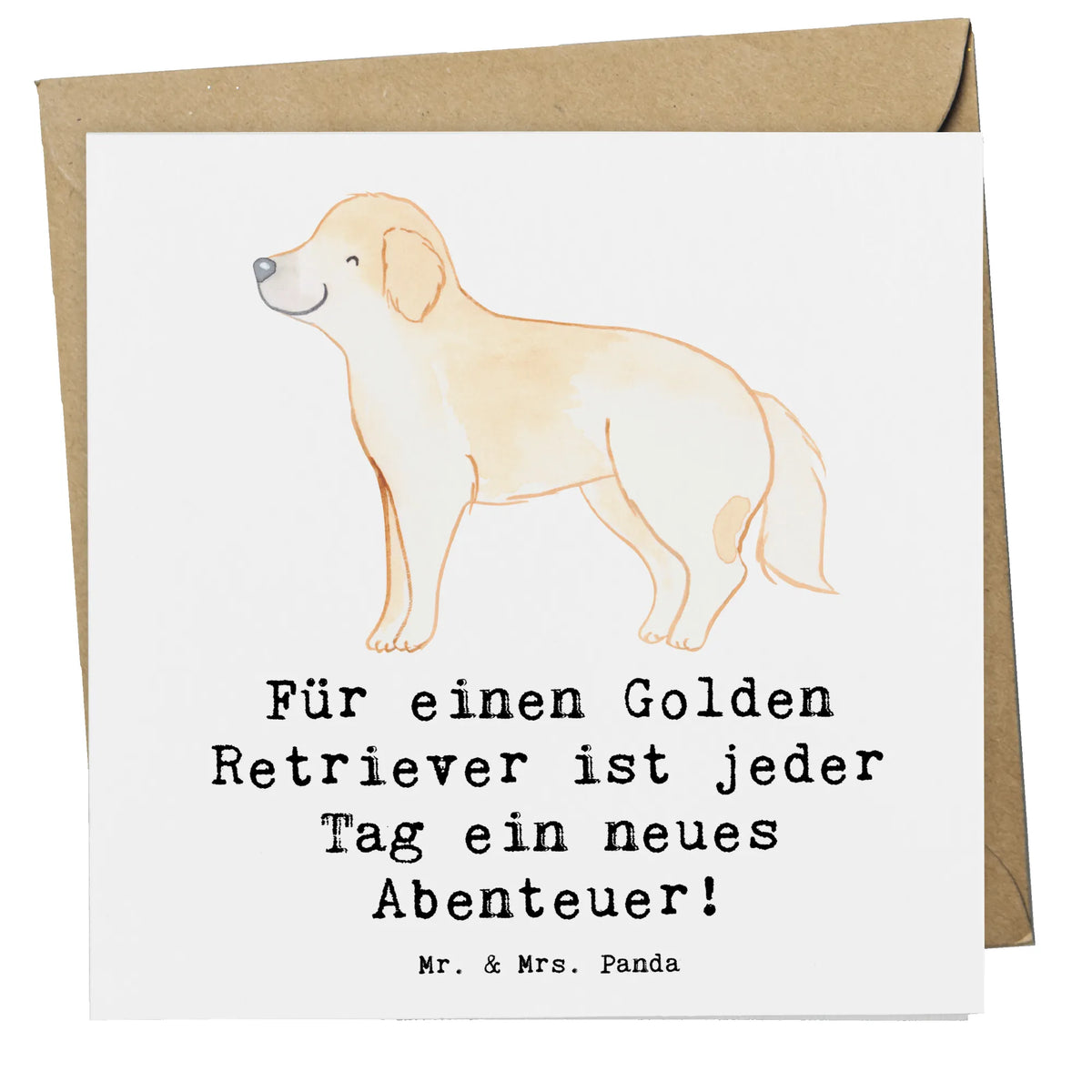 Deluxe Karte Golden Retriever Abenteuer Klappkarte, Glückwunschkarte, anlasskarte, doppelkarte, faltkarte, Grußkarte, Geschenk, Schenken, Hund, Hunderasse, Rassehund, Hundebesitzer, Tierfreund, Welpe
