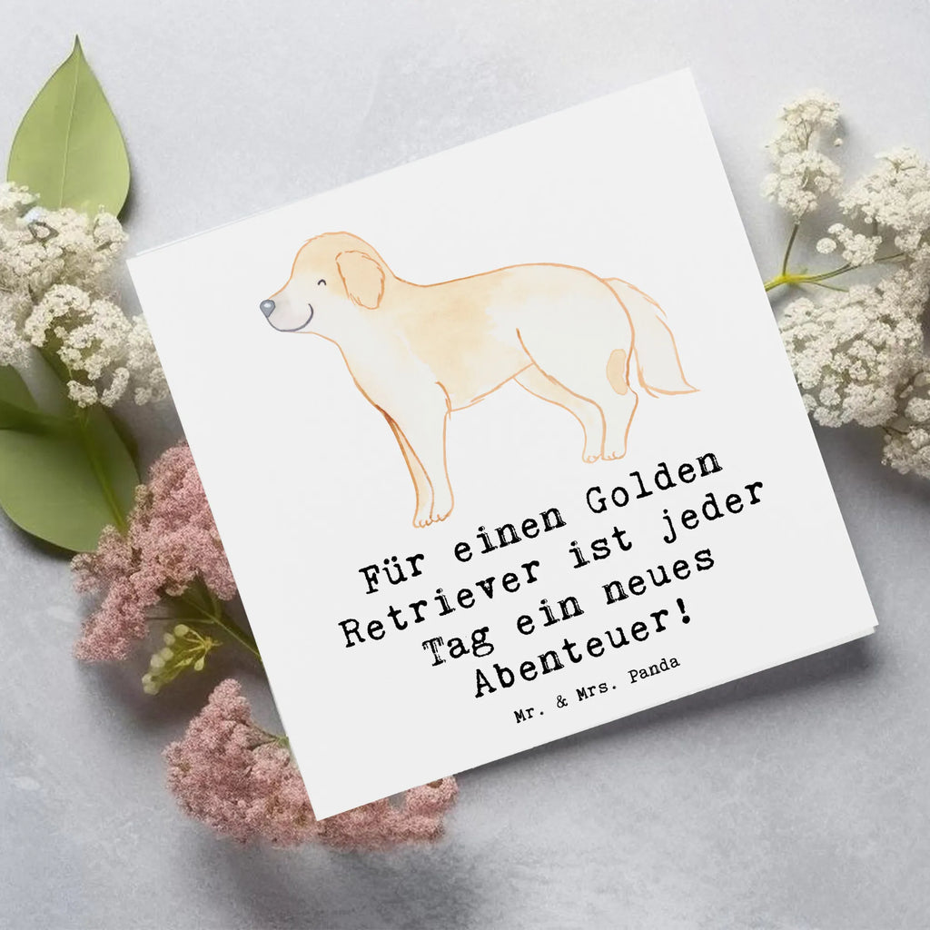 Deluxe Karte Golden Retriever Abenteuer Grußkarte, Karte, Hochwertige Klappkarte, Einladungskarte, Hochzeitskarte, Hochwertige Grußkarte, Klappkarte, Geburtstagskarte, Glückwunschkarte, Hund, Hunderasse, Rassehund, Hundebesitzer, Geschenk, Tierfreund, Schenken, Welpe