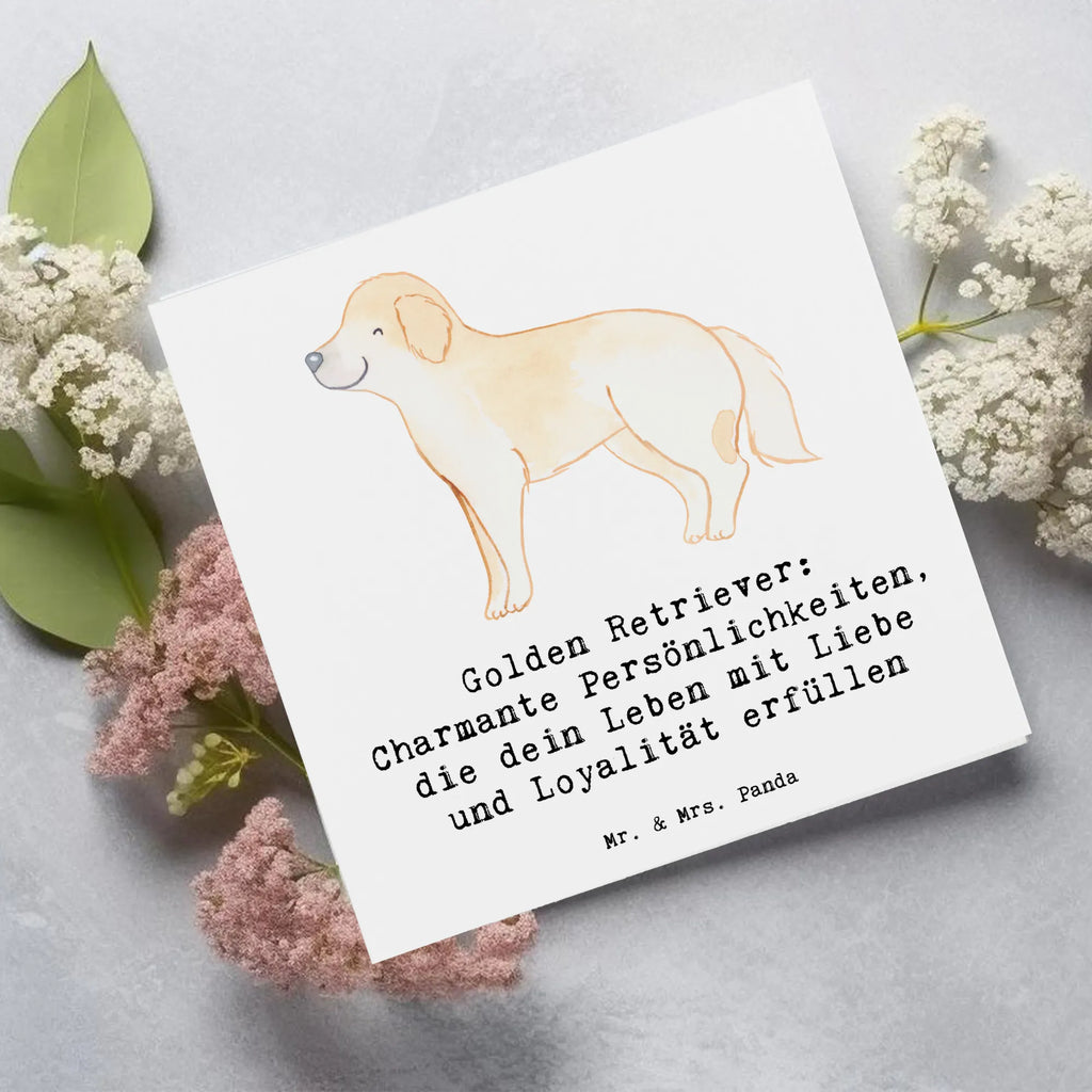Deluxe Karte Golden Retriever Charme Glückwunschkarte, Einladungskarte, Geburtstagskarte, Hochwertige Grußkarte, Hochzeitskarte, Klappkarte, Grußkarte, Karte, Hochwertige Klappkarte, Hund, Hunderasse, Rassehund, Hundebesitzer, Geschenk, Tierfreund, Schenken, Welpe