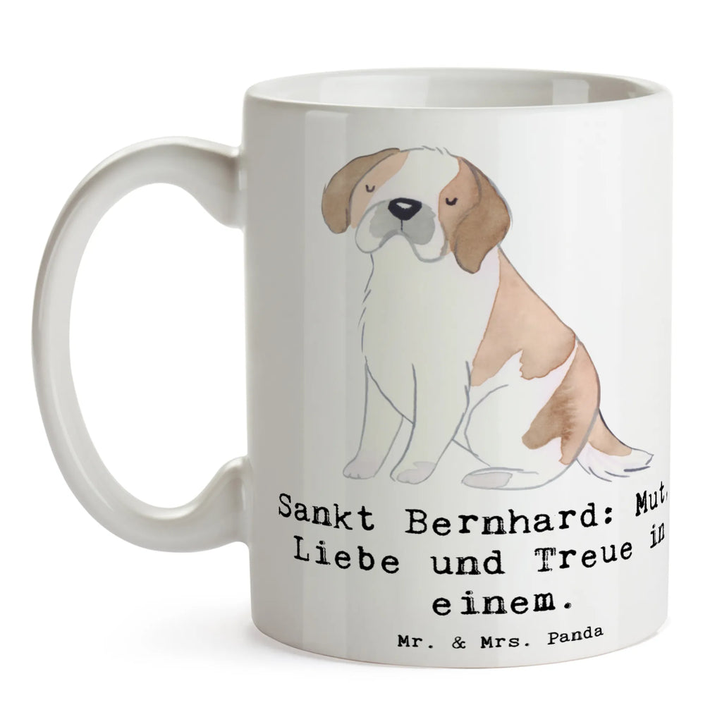 Mug Sankt Bernhard: Mut, Liebe und Treue in einem. Teetasse, Kaffeetasse, Porzellantasse, Tasse mit Motiven, Keramiktasse, Geschenktasse, Bürotasse, Tasse mit Zitaten, Tasse, Hund, Hunderasse, Rassehund, Hundebesitzer, Geschenk, Tierfreund, Schenken, Welpe