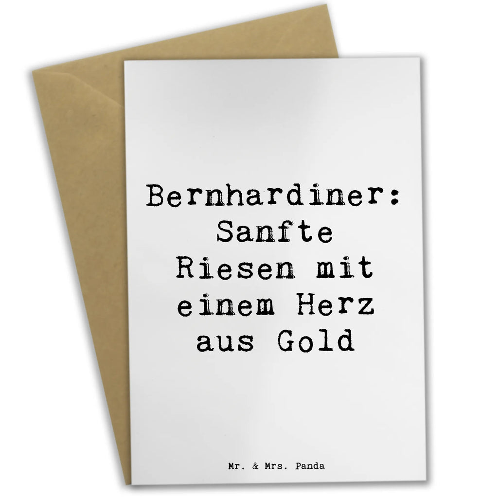 Greetings card Saying Bernhardiner: Sanfte Riesen mit einem Herz aus Gold Klappkarte, Geburtstagskarte, Karte, Hochzeitskarte, Ansichtskarten, Glückwunschkarte, Grußkarte, Einladungskarte, Hund, Hunderasse, Rassehund, Hundebesitzer, Geschenk, Tierfreund, Schenken, Welpe