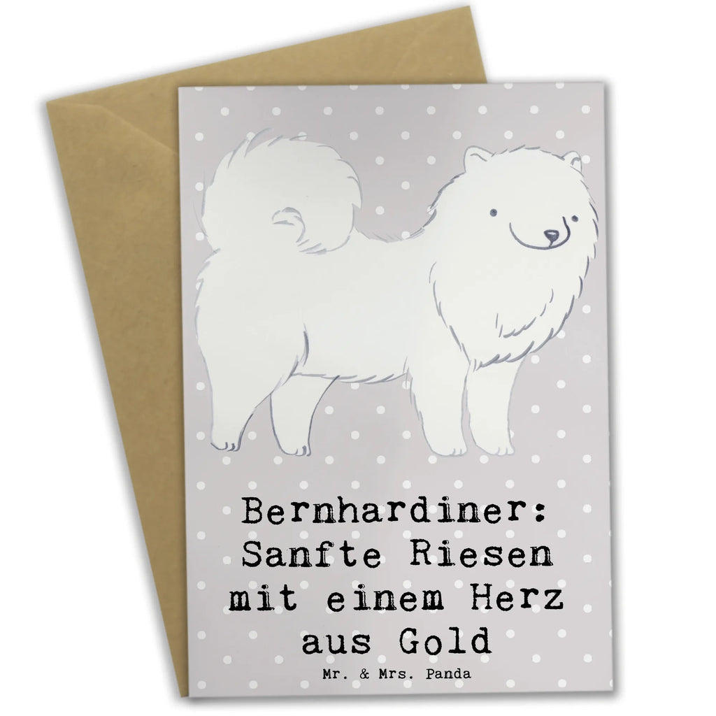 Greetings card Bernhardiner: Sanfte Riesen mit einem Herz aus Gold Grußkarte, Einladungskarte, Ansichtskarten, Klappkarte, Karte, Hochzeitskarte, Geburtstagskarte, Glückwunschkarte, Hund, Hunderasse, Rassehund, Hundebesitzer, Geschenk, Tierfreund, Schenken, Welpe