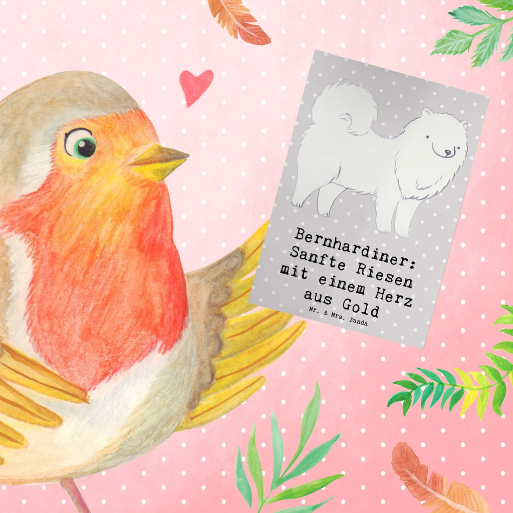 Greetings card Bernhardiner: Sanfte Riesen mit einem Herz aus Gold Grußkarte, Einladungskarte, Ansichtskarten, Klappkarte, Karte, Hochzeitskarte, Geburtstagskarte, Glückwunschkarte, Hund, Hunderasse, Rassehund, Hundebesitzer, Geschenk, Tierfreund, Schenken, Welpe