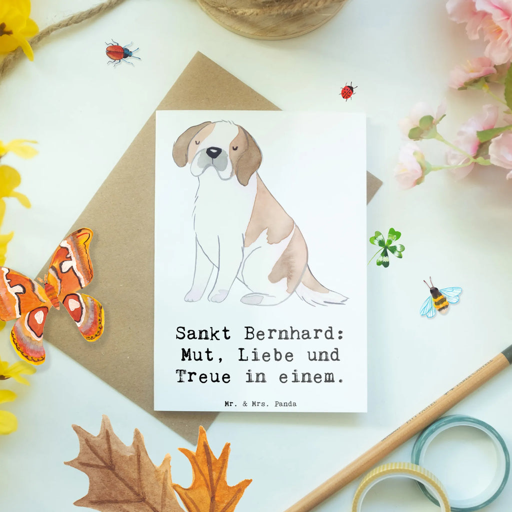 Greetings card Sankt Bernhard: Mut, Liebe und Treue in einem. Karte, Hochzeitskarte, Ansichtskarten, Geburtstagskarte, Klappkarte, Grußkarte, Einladungskarte, Glückwunschkarte, Hund, Hunderasse, Rassehund, Hundebesitzer, Geschenk, Tierfreund, Schenken, Welpe