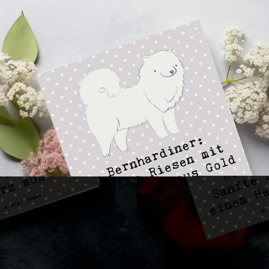 Deluxe Karte Bernhardiner Herz Klappkarte, Hochwertige Grußkarte, Karte, Geburtstagskarte, Einladungskarte, Hochwertige Klappkarte, Glückwunschkarte, Grußkarte, Hochzeitskarte, Hund, Hunderasse, Rassehund, Hundebesitzer, Geschenk, Tierfreund, Schenken, Welpe