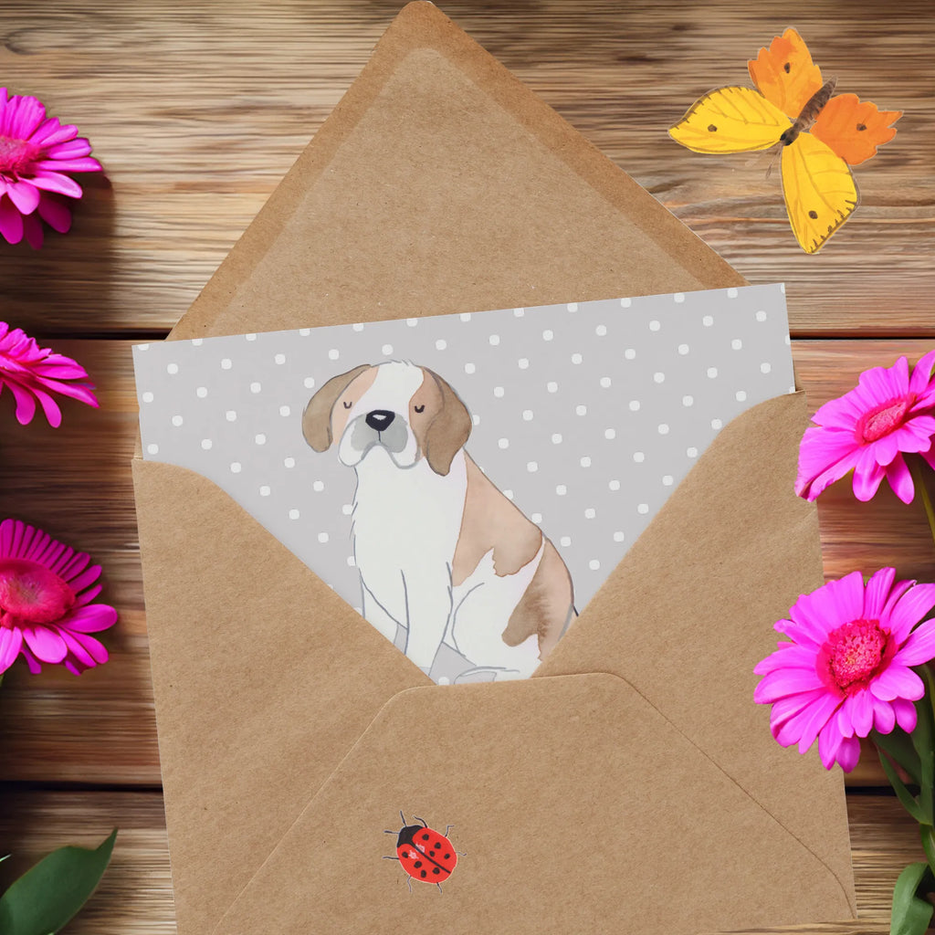 Deluxe Karte Bernhardiner Treue Geburtstagskarte, Hochzeitskarte, Karte, Hochwertige Grußkarte, Klappkarte, Einladungskarte, Hochwertige Klappkarte, Grußkarte, Glückwunschkarte, Hund, Hunderasse, Rassehund, Hundebesitzer, Geschenk, Tierfreund, Schenken, Welpe