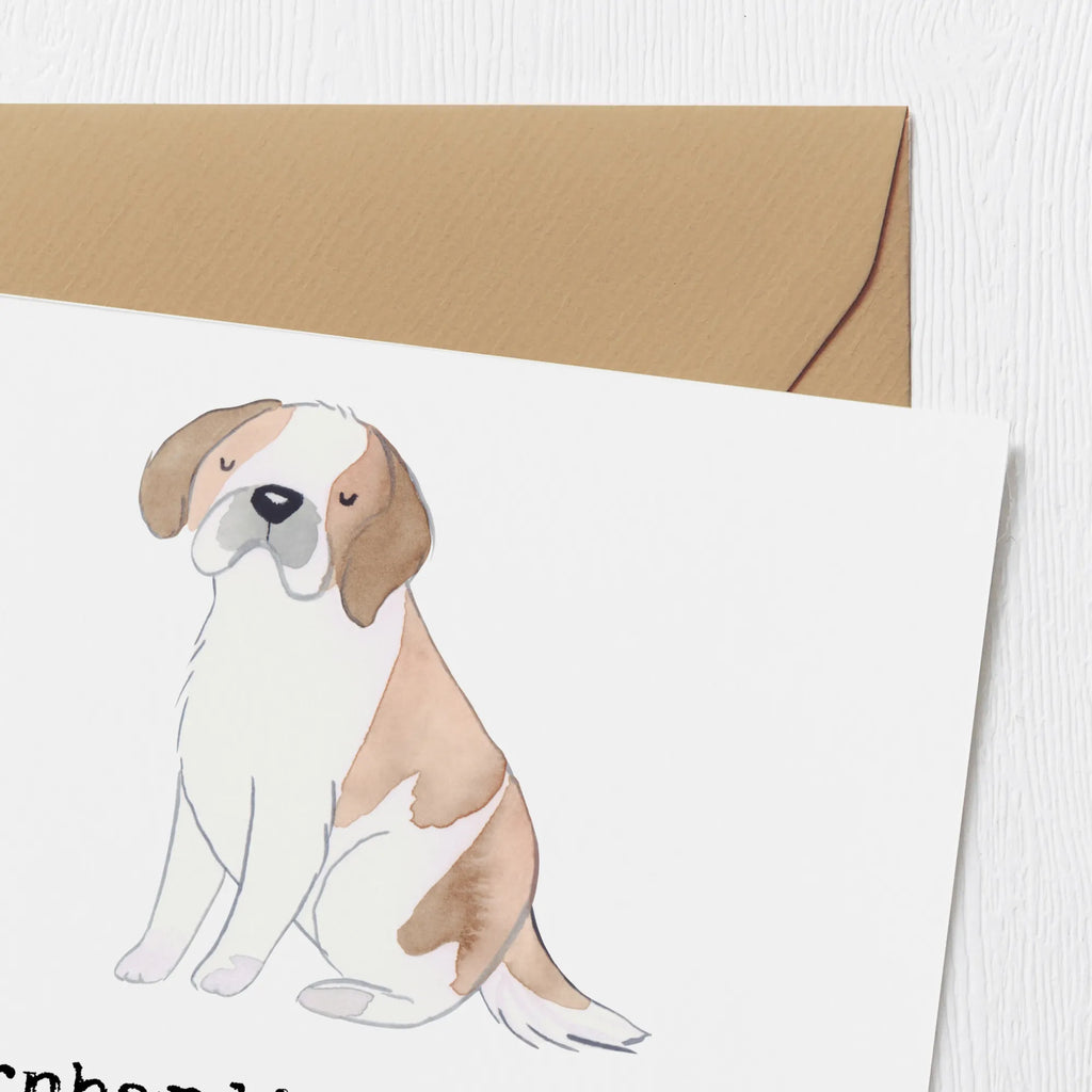 Deluxe Karte Bernhardiner Treue Geburtstagskarte, Hochzeitskarte, Karte, Hochwertige Grußkarte, Klappkarte, Einladungskarte, Hochwertige Klappkarte, Grußkarte, Glückwunschkarte, Hund, Hunderasse, Rassehund, Hundebesitzer, Geschenk, Tierfreund, Schenken, Welpe