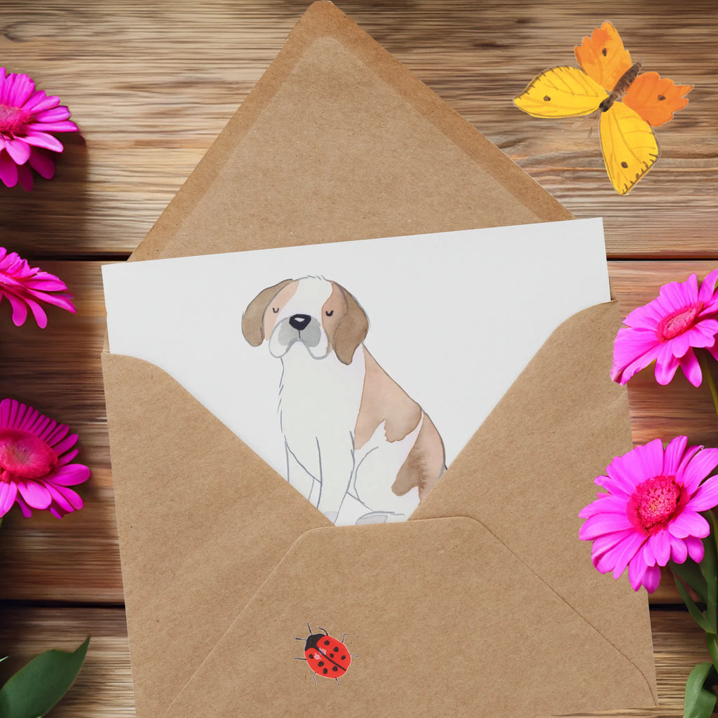 Deluxe Karte Sankt Bernhard Glückwunschkarte, Hochwertige Grußkarte, Einladungskarte, Hochwertige Klappkarte, Klappkarte, Karte, Grußkarte, Geburtstagskarte, Hochzeitskarte, Hund, Hunderasse, Rassehund, Hundebesitzer, Geschenk, Tierfreund, Schenken, Welpe