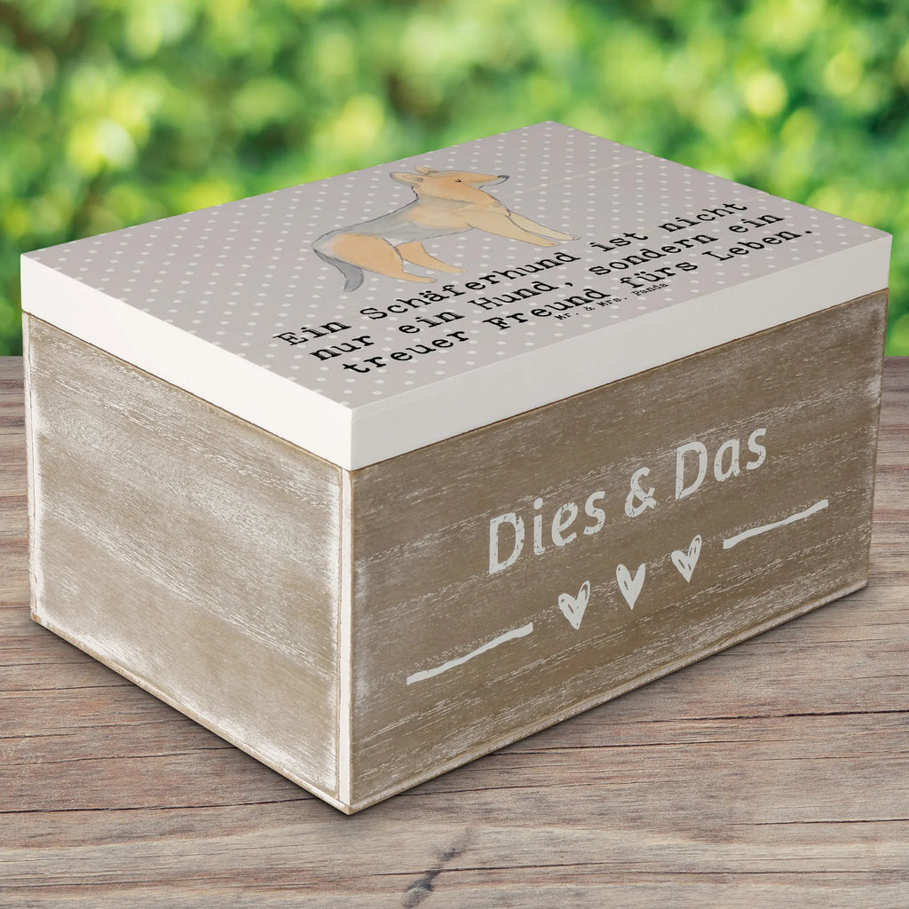 Holzkiste Schäferhund Freund Dekokiste, Schatulle, Aufbewahrungsbox, Holzkiste, Schatzkiste, Geschenkdose, XXL, Erinnerungsbox, Erinnerungskiste, Truhe, Kiste, Geschenkbox, Hund, Hunderasse, Rassehund, Hundebesitzer, Geschenk, Tierfreund, Schenken, Welpe