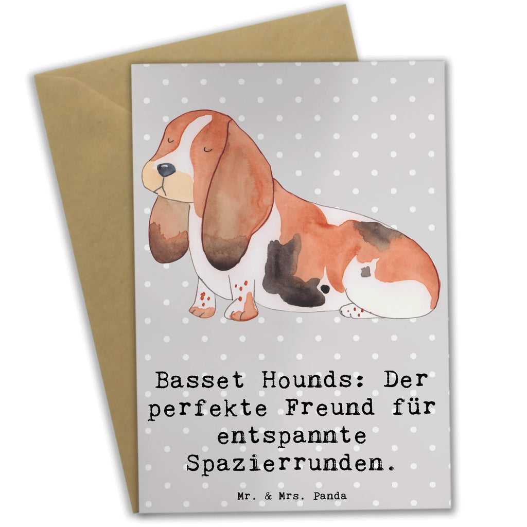 Greetings card Basset Hounds: Der perfekte Freund für entspannte Spazierrunden. Geburtstagskarte, Klappkarte, Grußkarte, Hochzeitskarte, Karte, Einladungskarte, Ansichtskarten, Glückwunschkarte, Hund, Hunderasse, Rassehund, Hundebesitzer, Geschenk, Tierfreund, Schenken, Welpe