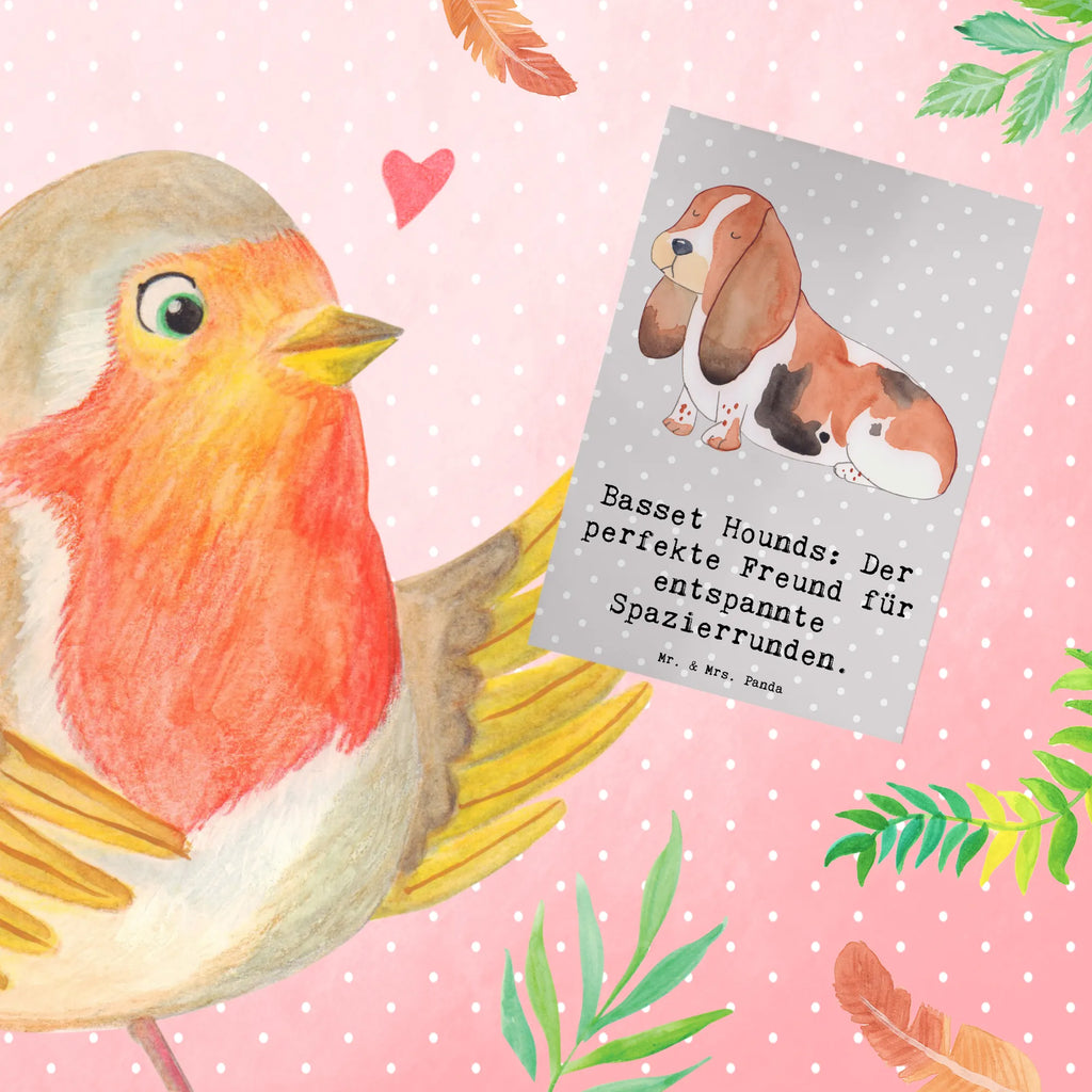 Greetings card Basset Hounds: Der perfekte Freund für entspannte Spazierrunden. Geburtstagskarte, Klappkarte, Grußkarte, Hochzeitskarte, Karte, Einladungskarte, Ansichtskarten, Glückwunschkarte, Hund, Hunderasse, Rassehund, Hundebesitzer, Geschenk, Tierfreund, Schenken, Welpe