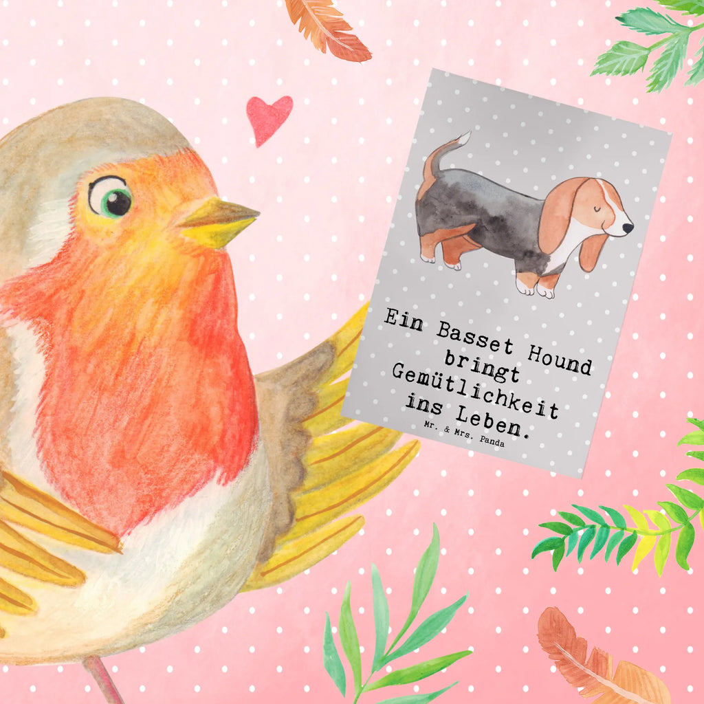 Greetings card Ein Basset Hound bringt Gemütlichkeit ins Leben. Glückwunschkarte, Karte, Einladungskarte, Klappkarte, Hochzeitskarte, Grußkarte, Geburtstagskarte, Ansichtskarten, Hund, Hunderasse, Rassehund, Hundebesitzer, Geschenk, Tierfreund, Schenken, Welpe