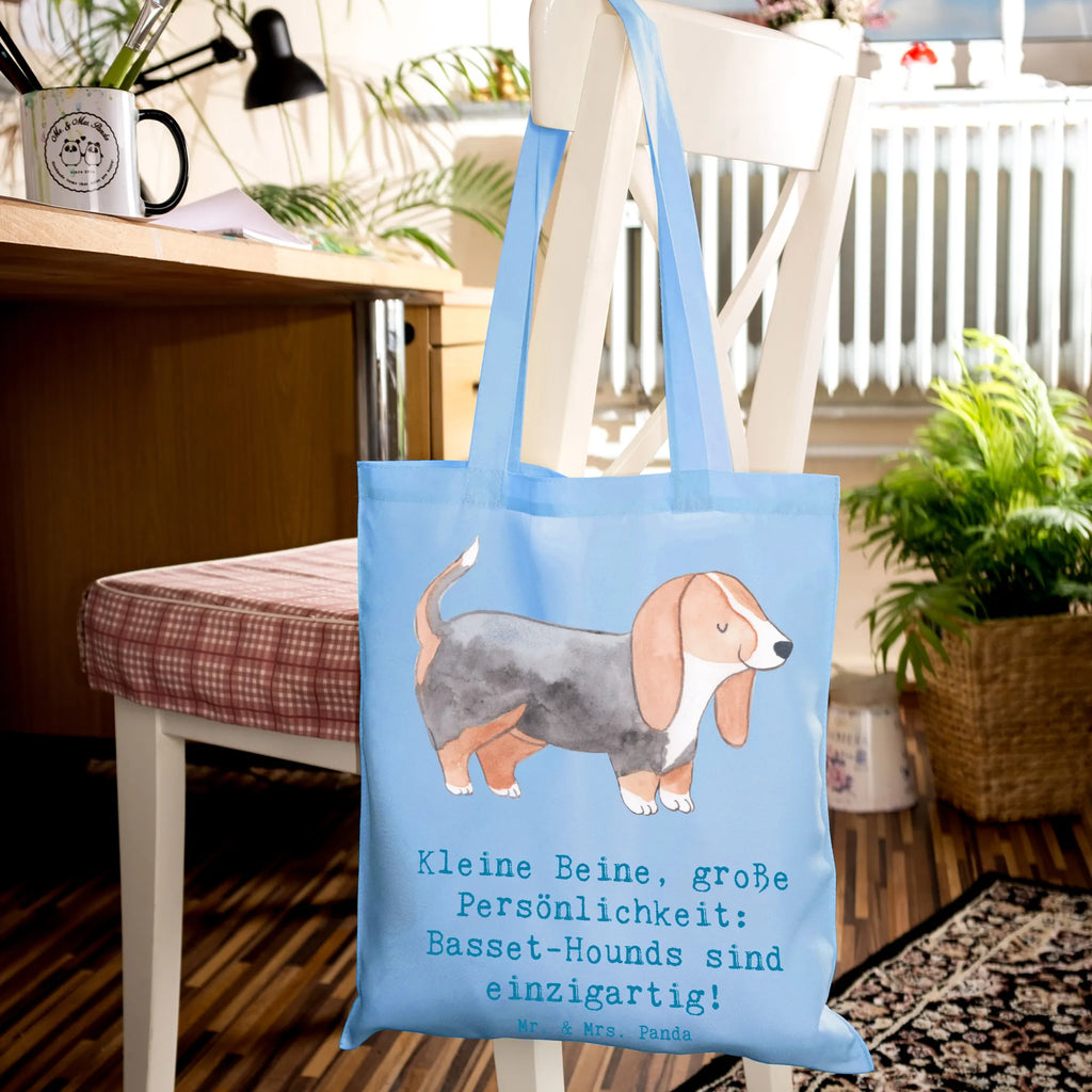 Tote bag Kleine Beine, große Persönlichkeit: Basset-Hounds sind einzigartig! Strandtasche, Einkaufstüte, Tasche, Laptoptasche, Umhängetasche, Schultertasche, Jutetasche, Stoffbeutel, Beutel, Tragetasche, Beuteltasche, Jutebeutel, Shopper, Stofftasche, Badetasche, Einkaufstasche, Hund, Hunderasse, Rassehund, Hundebesitzer, Geschenk, Tierfreund, Schenken, Welpe