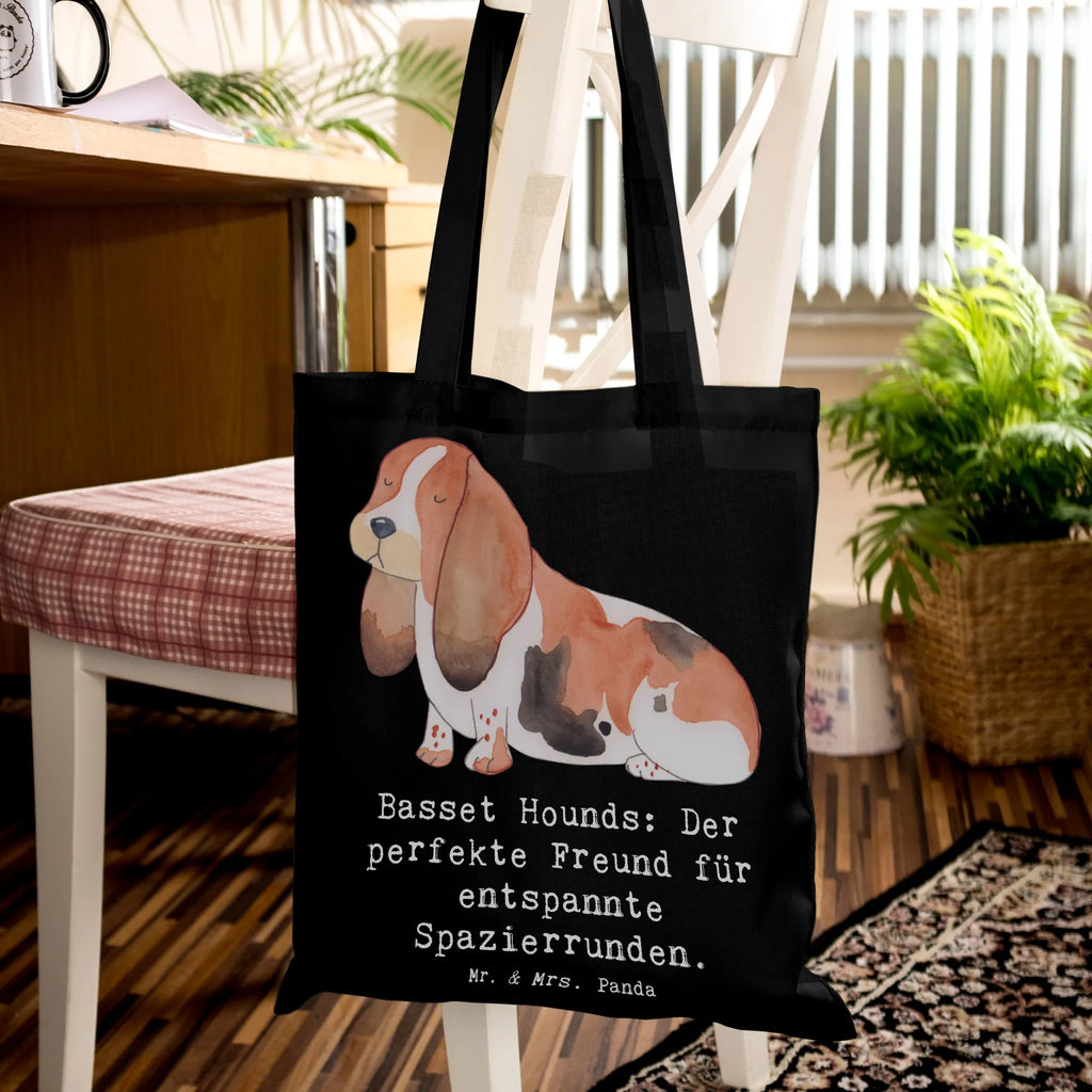 Tragetasche Basset Hound Freund Jutebeutel, Schultertasche, Shopper, Tasche, Strandtasche, Badetasche, Umhängetasche, Stofftasche, Beutel, Tragetasche, Laptoptasche, Jutetasche, Beuteltasche, Einkaufstüte, Stoffbeutel, Einkaufstasche, Hund, Hunderasse, Rassehund, Hundebesitzer, Geschenk, Tierfreund, Schenken, Welpe