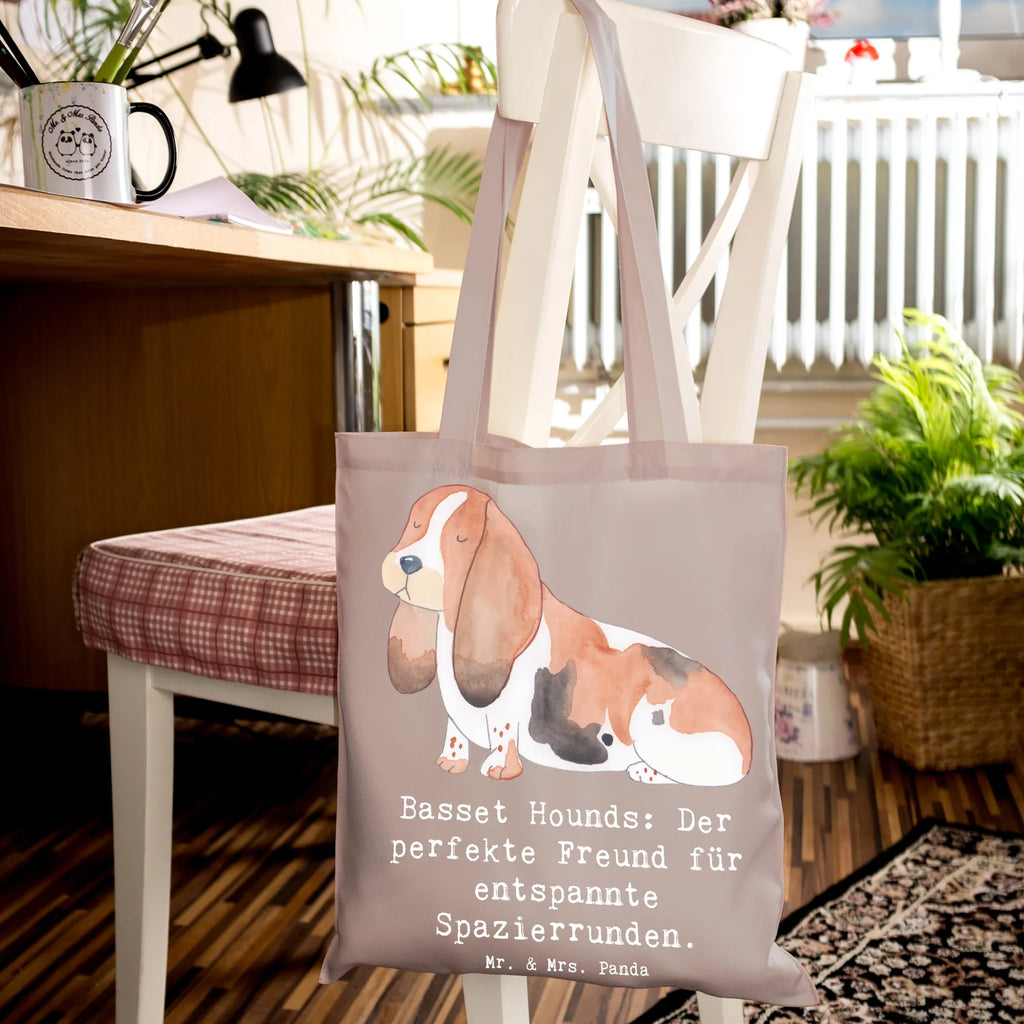 Tragetasche Basset Hound Freund Jutebeutel, Schultertasche, Shopper, Tasche, Strandtasche, Badetasche, Umhängetasche, Stofftasche, Beutel, Tragetasche, Laptoptasche, Jutetasche, Beuteltasche, Einkaufstüte, Stoffbeutel, Einkaufstasche, Hund, Hunderasse, Rassehund, Hundebesitzer, Geschenk, Tierfreund, Schenken, Welpe