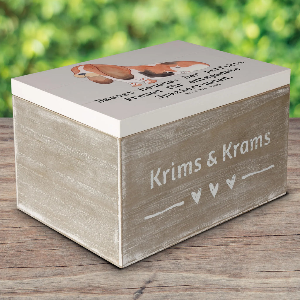Wooden chest Basset Hounds: Der perfekte Freund für entspannte Spazierrunden. Dekokiste, Erinnerungsbox, Schatulle, Aufbewahrungsbox, Truhe, XXL, Erinnerungskiste, Holzkiste, Schatzkiste, Kiste, Geschenkbox, Geschenkdose, Hund, Hunderasse, Rassehund, Hundebesitzer, Geschenk, Tierfreund, Schenken, Welpe